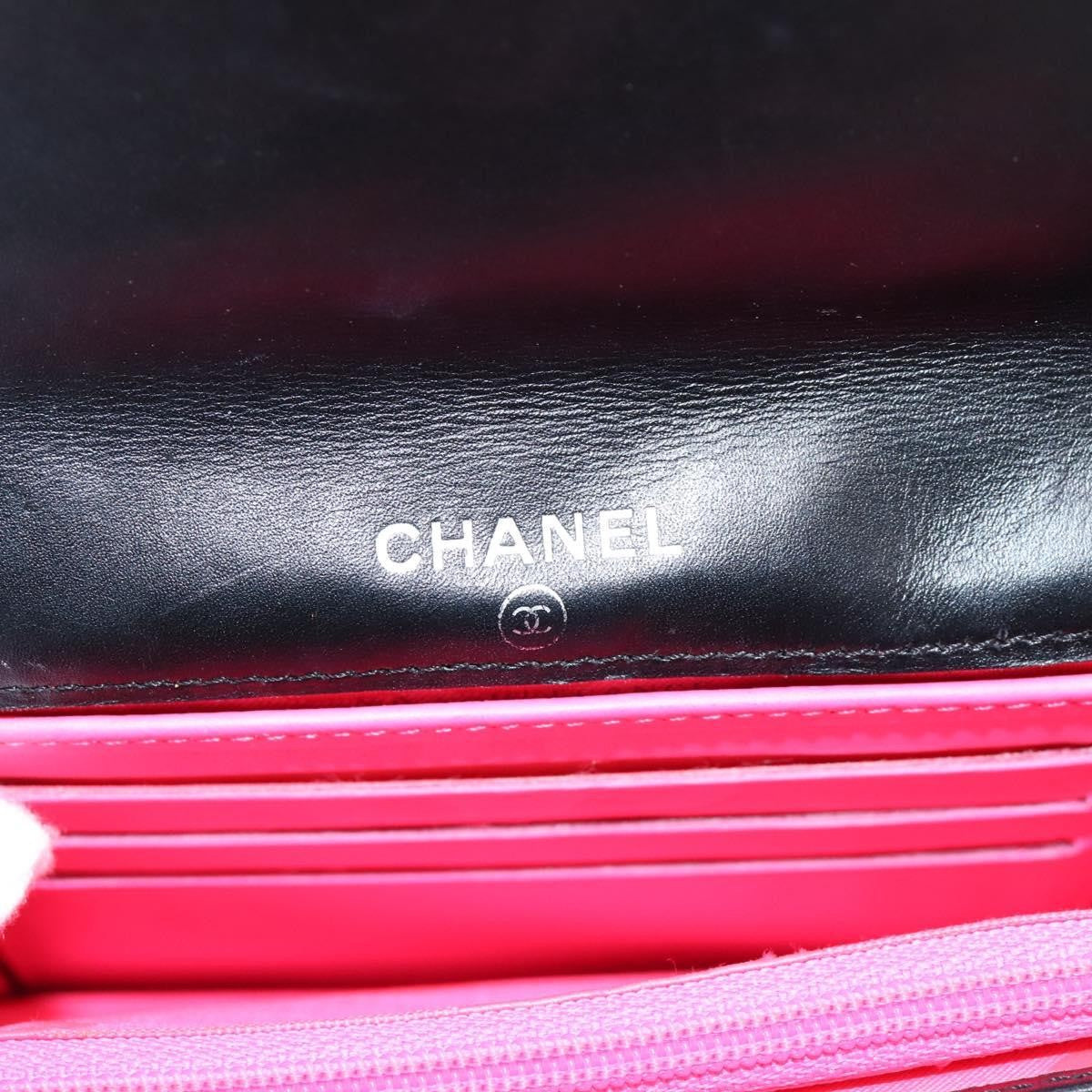 Chanel Cambon Flap Card Case Quilted Lambskin Black Leather Card Holders Accessory (Pre-Owned)
