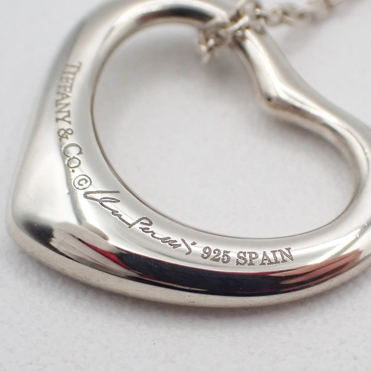 Tiffany & Co. Elsa Peretti Open Heart Pendant Sterling Silver Silver Silver Necklace Jewelry (Pre-Owned)