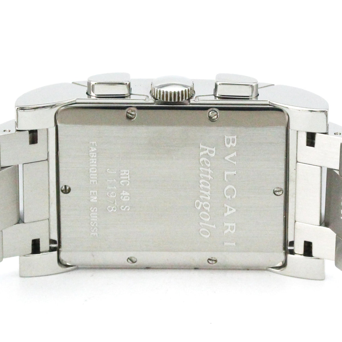 Bvlgari Bvlgari Rettangolo Chronograph Quartz Stainless Steel Watch (Pre-Owned)