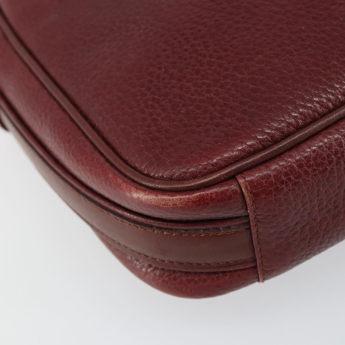 Cartier Tasseled Must De Cartier Leather Burgundy Leather Shoulder Bag Bag (Pre-Owned)