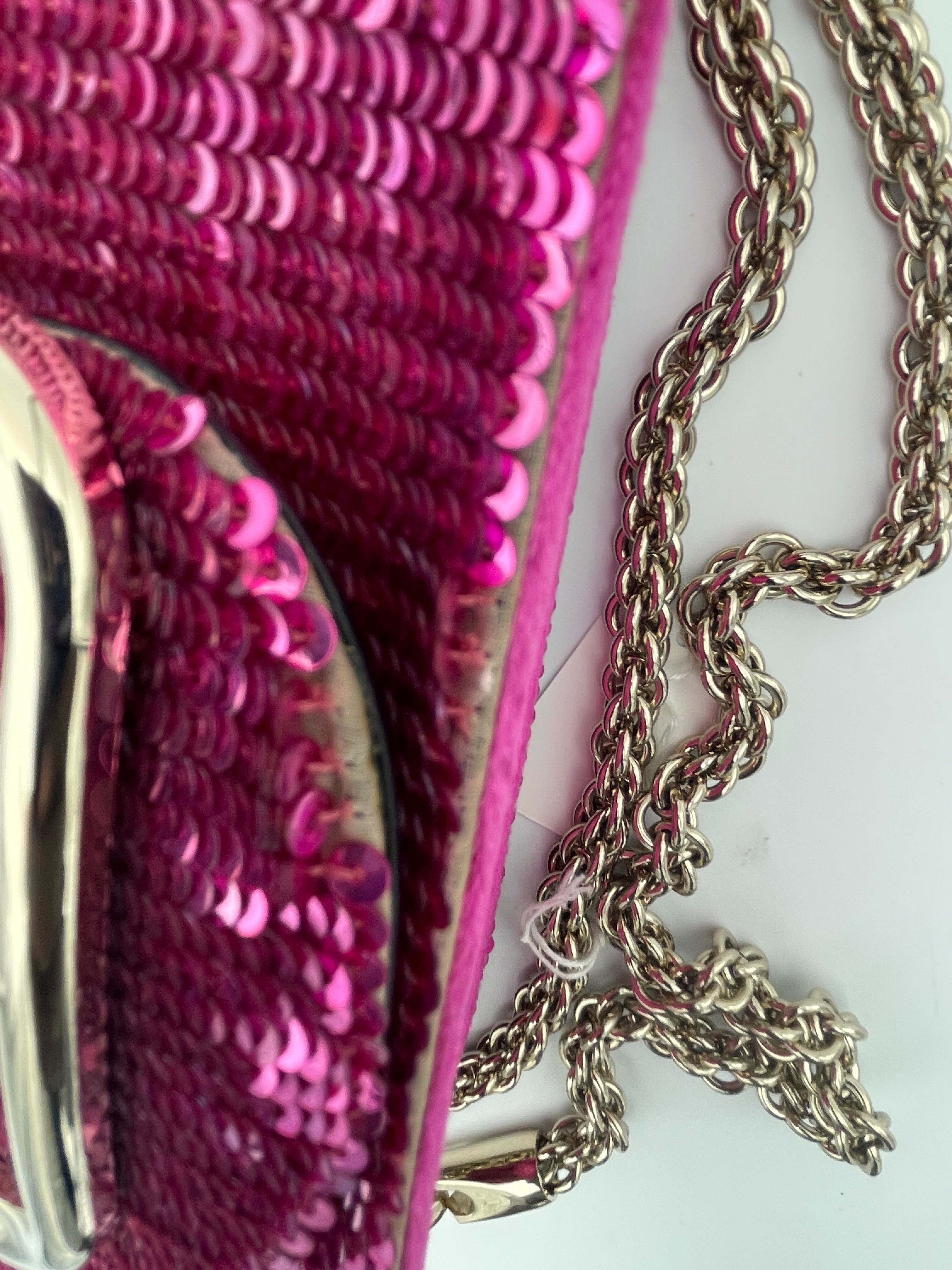 Valentino Garavani Vlogo Loco Flap Shoulder Embellished Embroidered Leather Pink Satin Clutche & Pouche Bag (Pre-Owned)