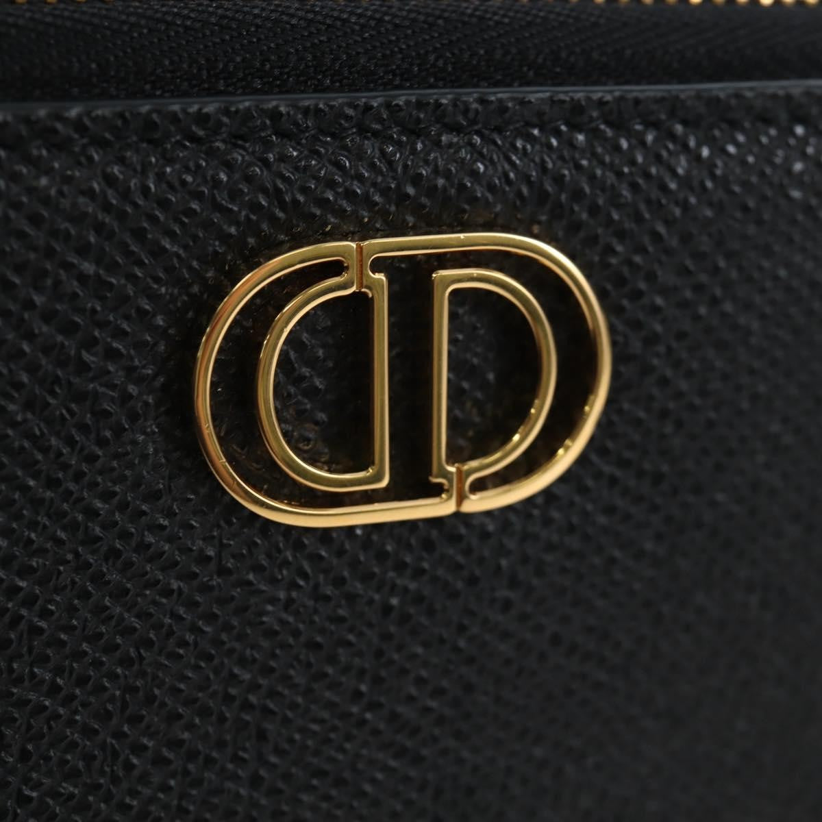 Christian Dior Caro Double Leather Black Leather Crossbody Bag Bag (Pre-Owned)