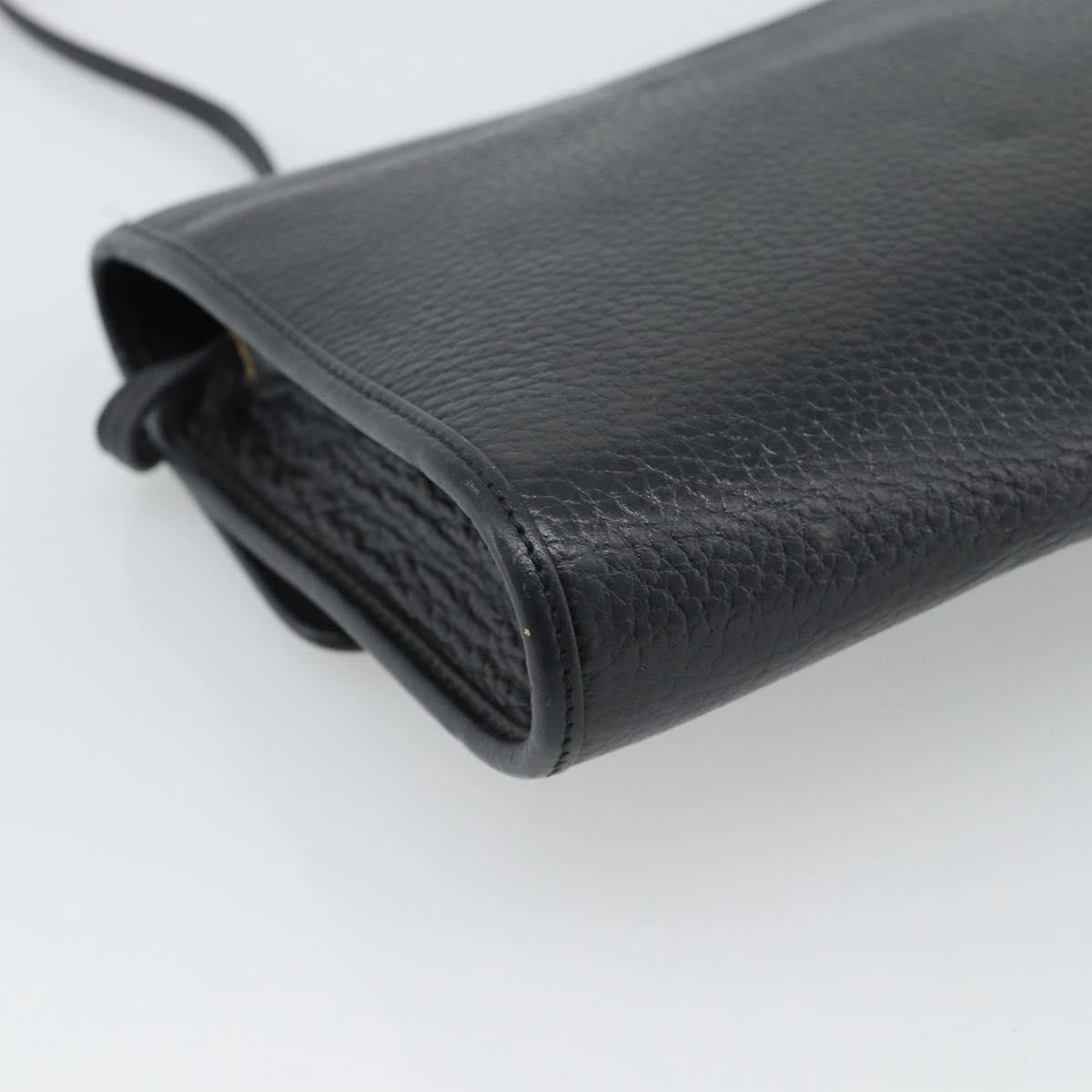 Christian Dior Vintage Cd Flap Leather Black Leather Shoulder Bag Bag (Pre-Owned)
