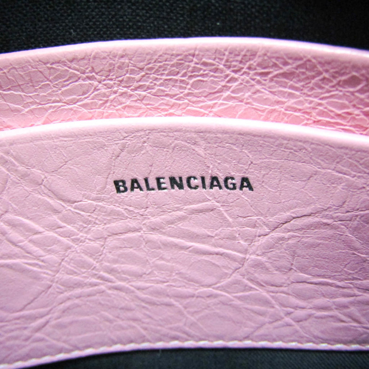 Balenciaga Le Cagole Giant Studs Heart Chain Leather Pink Leather Handbag (Pre-Owned)