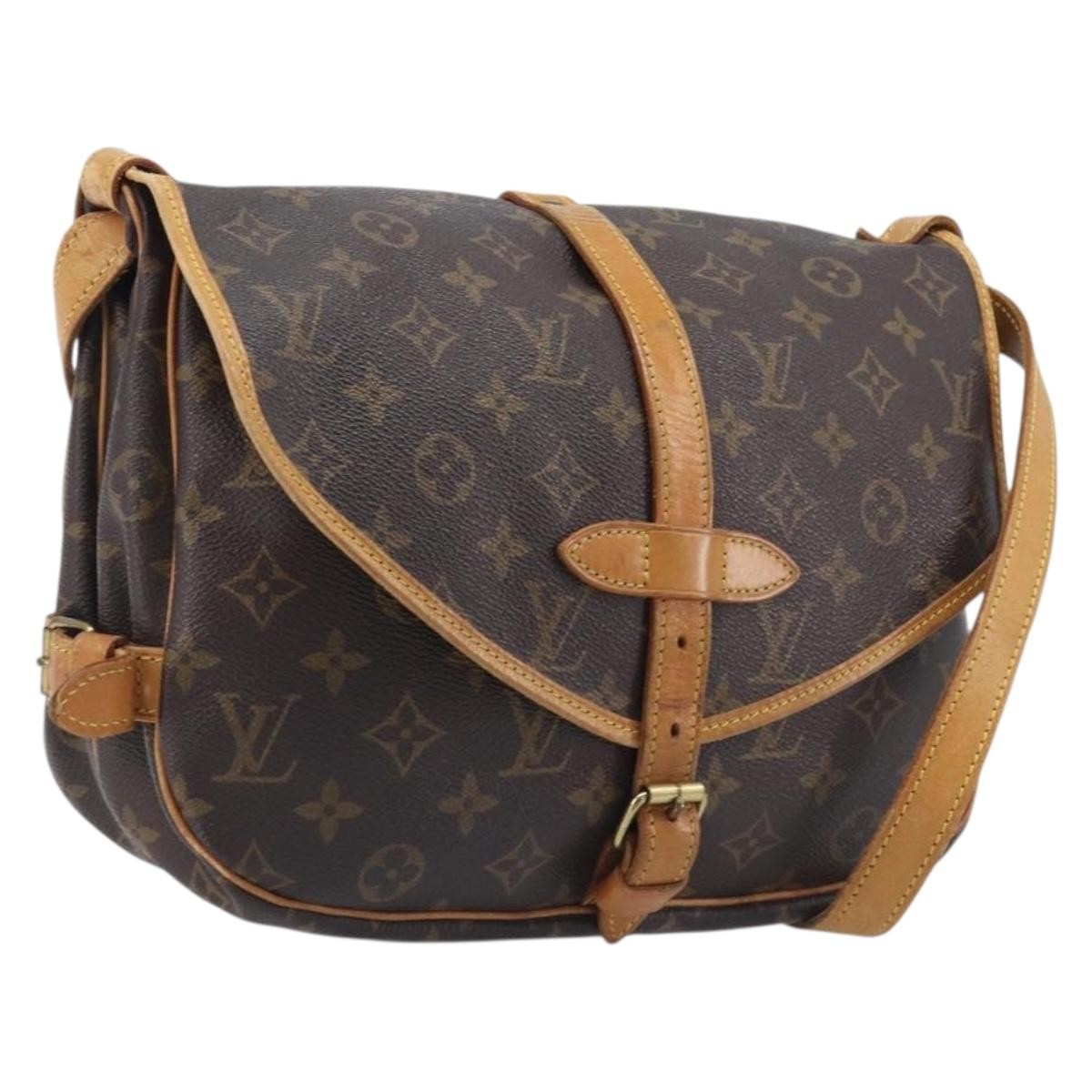 Louis Vuitton Saumur Monogram Canvas Brown Canvas Shoulder Bag Bag (Pre-Owned)