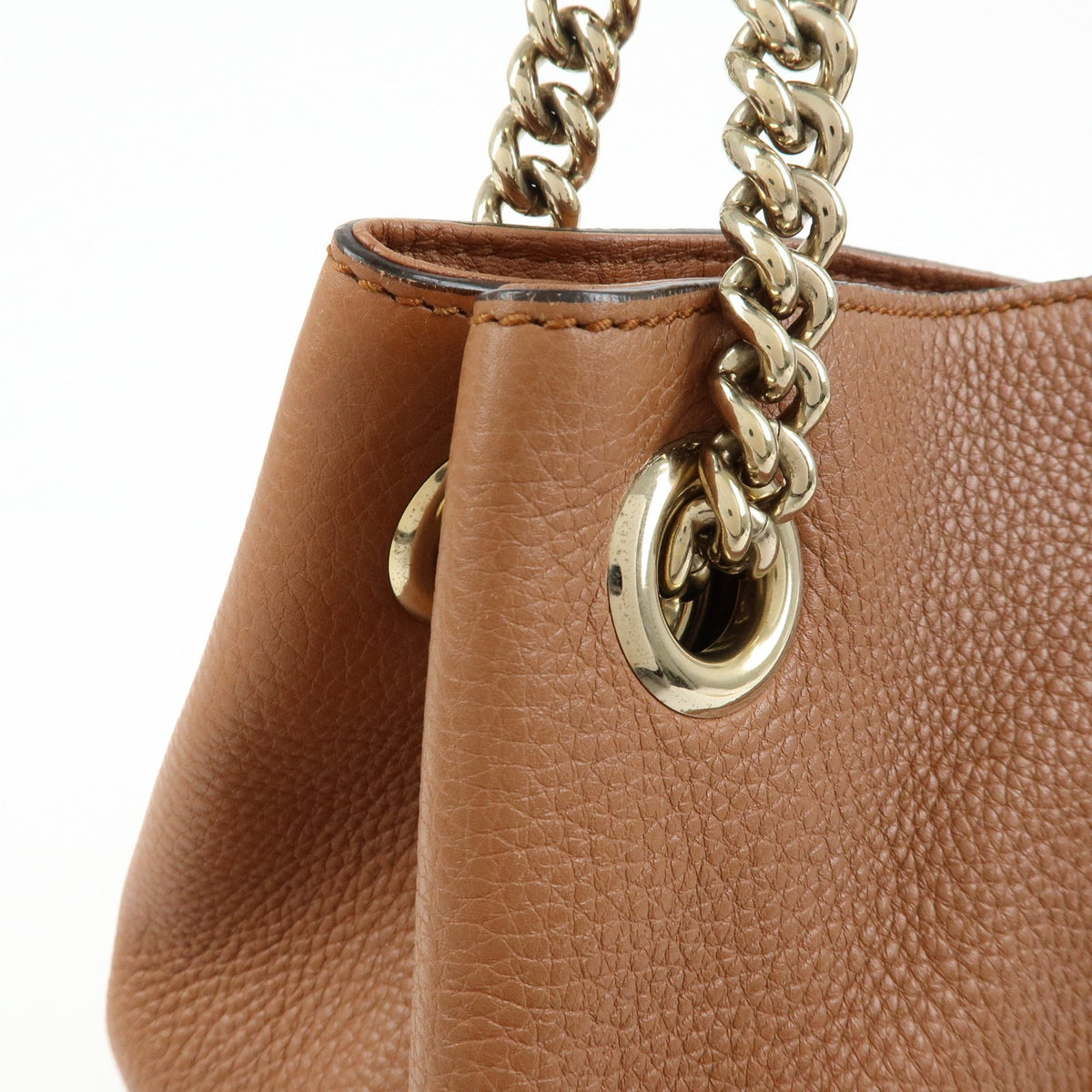 Gucci Soho Chain Strap Leather Brown Leather Shoulder Bag Bag (Pre-Owned)