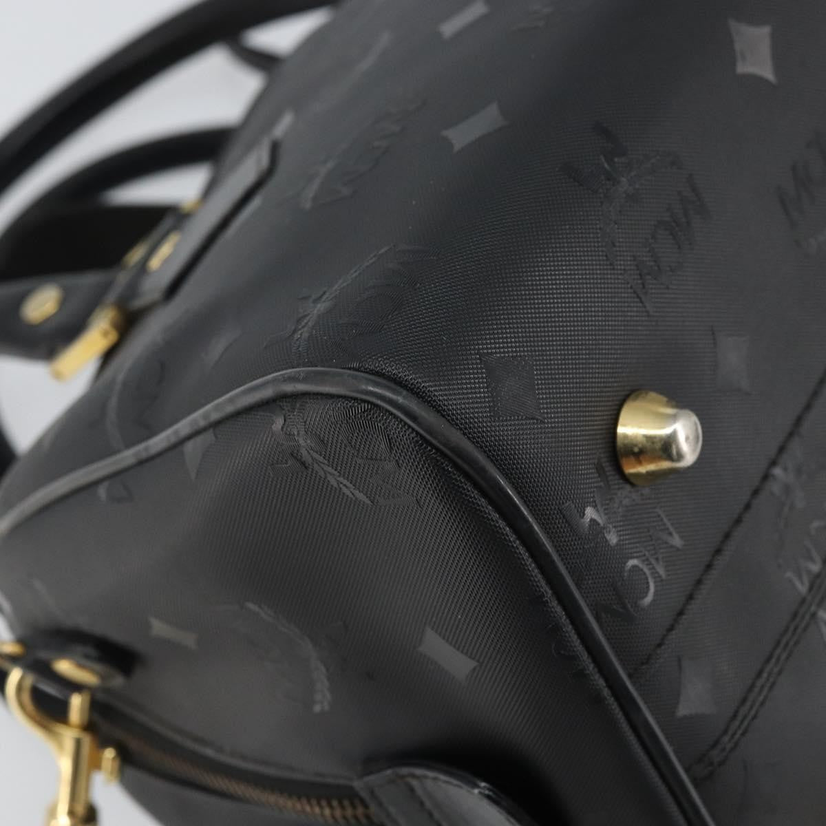 MCM Visetos Logogramme Canvas And Leather Black Canvas Handbag (Pre-Owned)