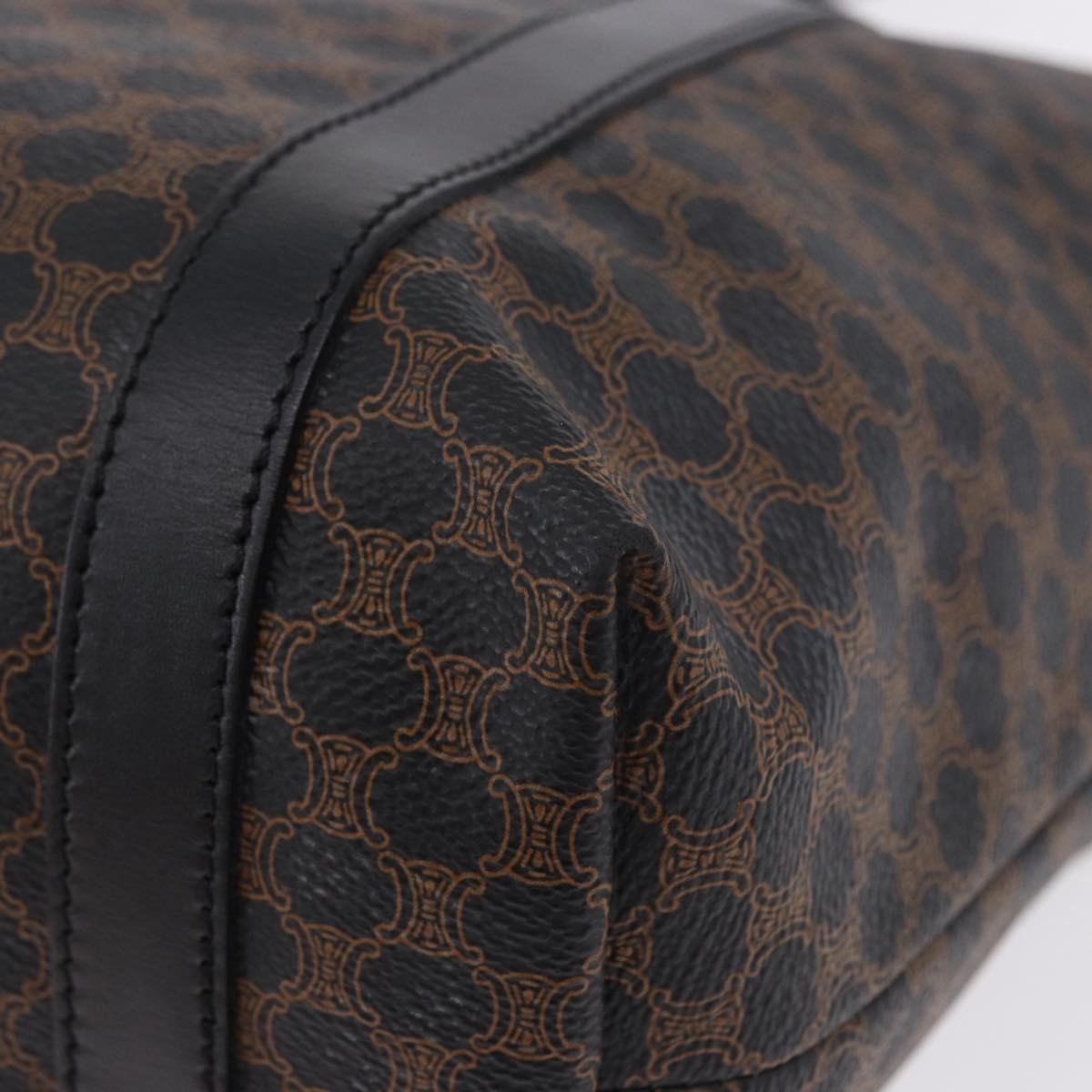 Celine Vintage Macadam Canvas And Leather Black Canvas Shoulder Bag Bag (Pre-Owned)