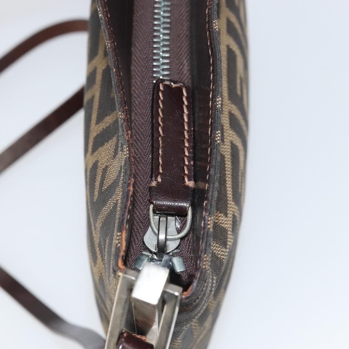 Fendi Vintage Shoulderbag Canvas Brown Canvas Shoulder Bag Bag (Pre-Owned)