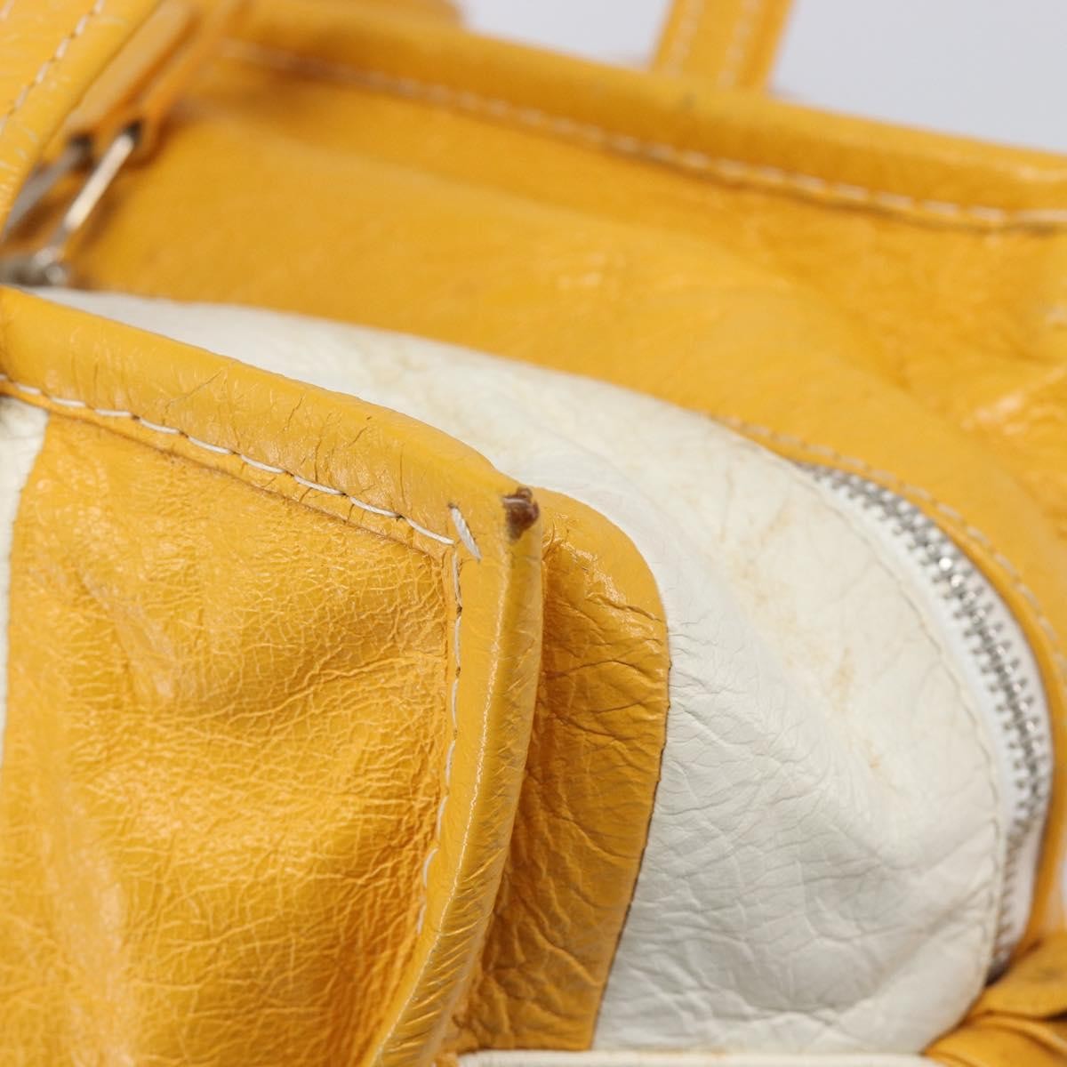 Balenciaga Bazar Leather Yellow Leather Tote Bag Bag (Pre-Owned)