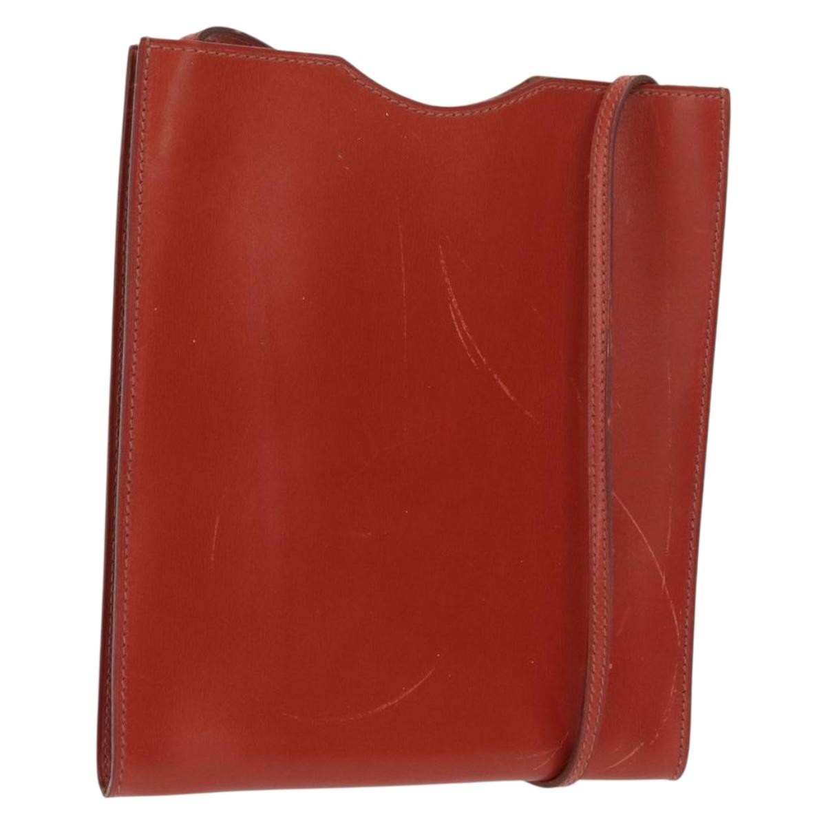 Hermes Onimaitou Leather Red Leather Shoulder Bag Bag (Pre-Owned)