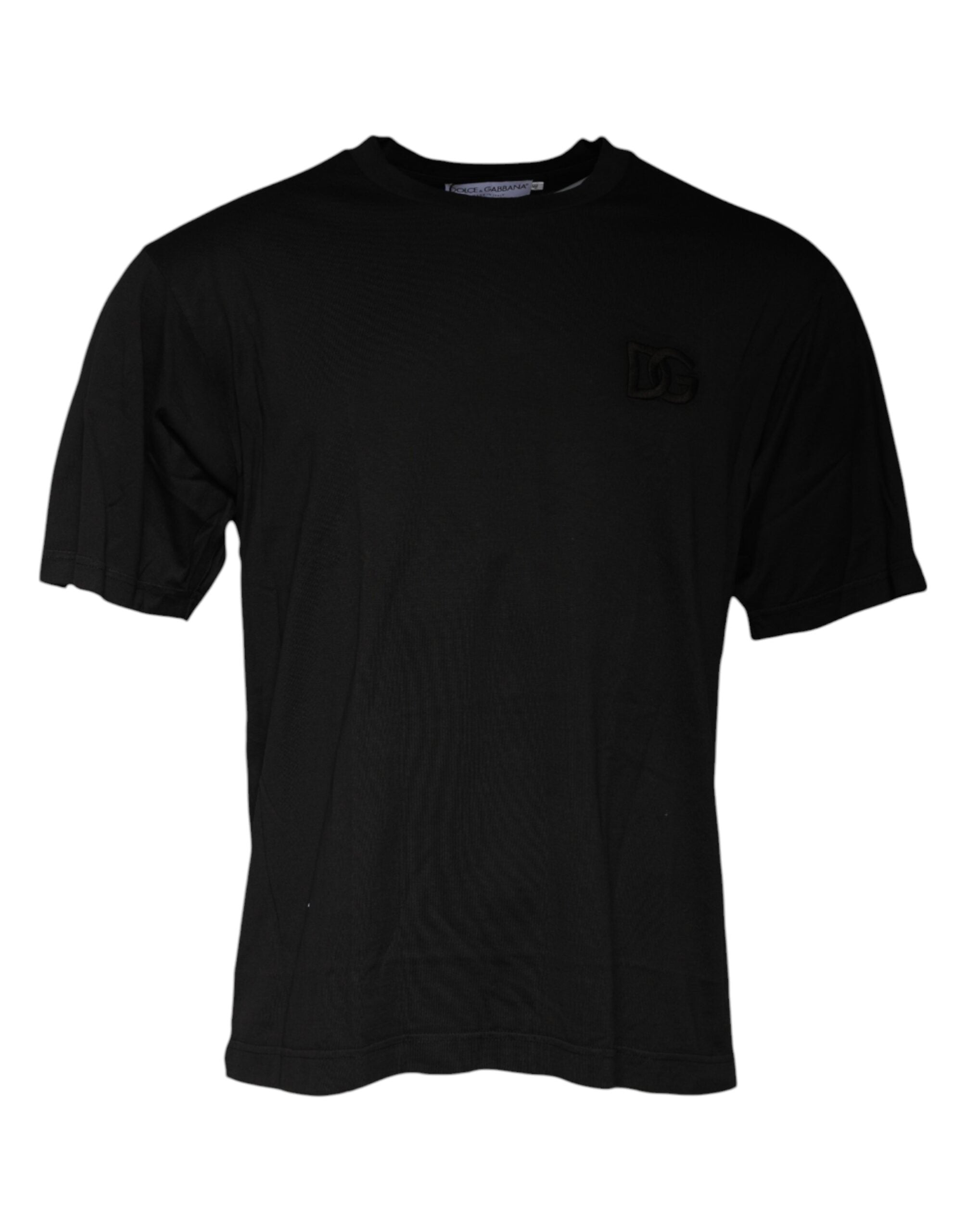 Dolce & Gabbana Black Cotton Crew Neck Short Sleeves Men's T-shirt
