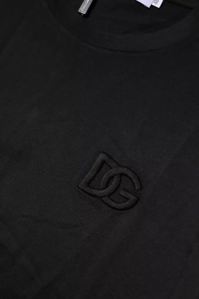 Dolce & Gabbana Black Cotton Crew Neck Short Sleeves Men's T-shirt