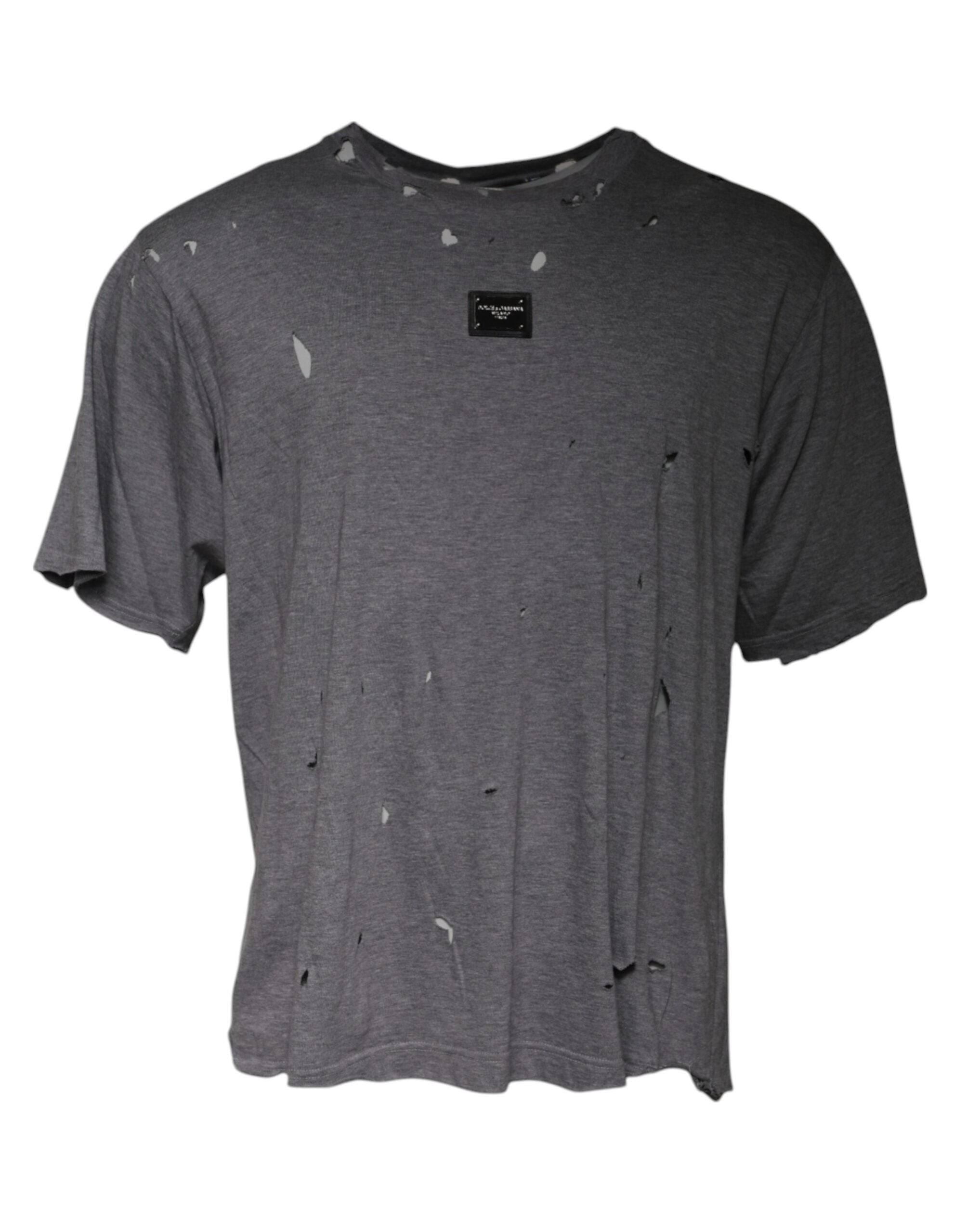 Dolce & Gabbana Gray Logo Crew Neck Short Sleeves Men's T-shirt