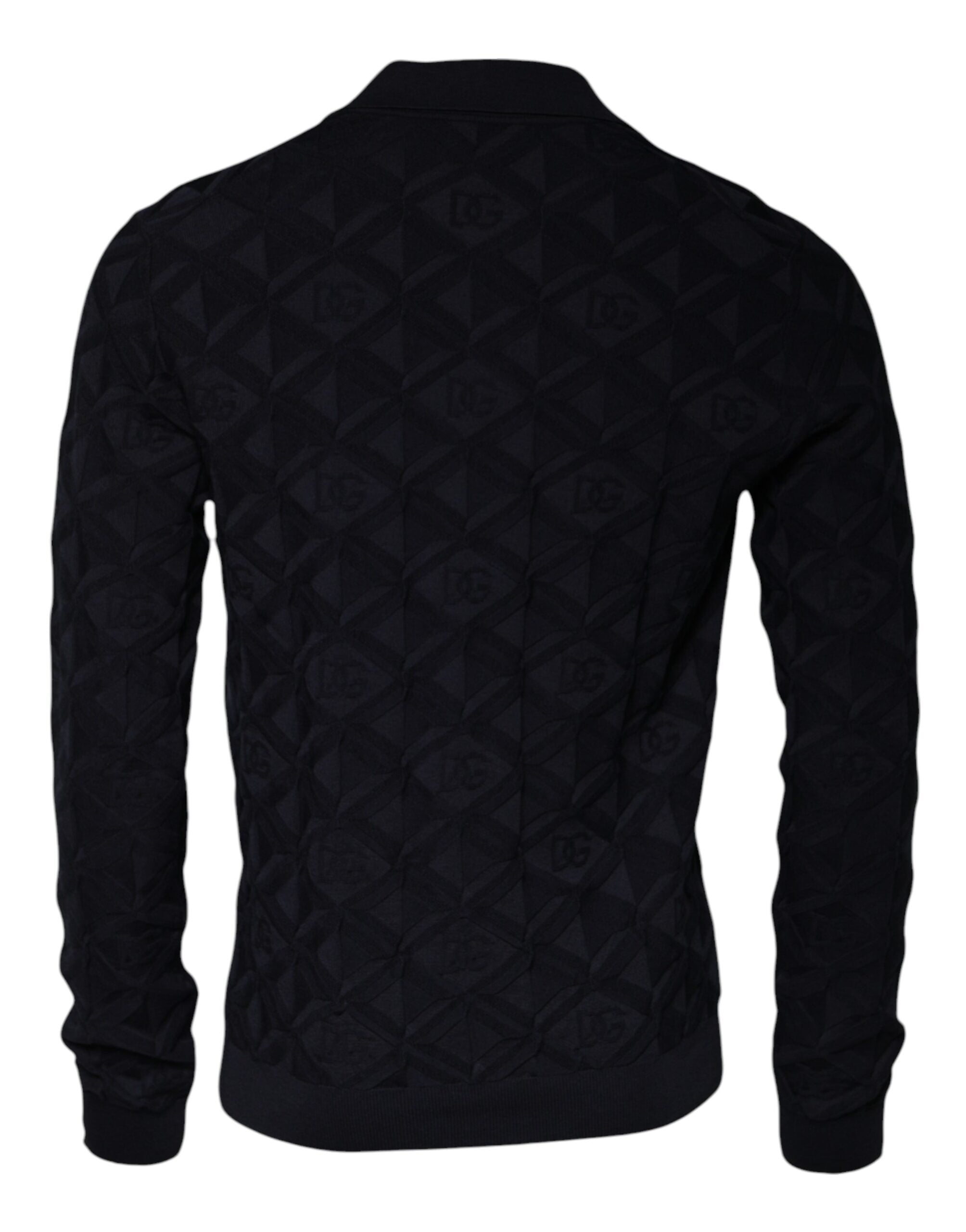 Dolce & Gabbana Black Silk Crew Neck Men Cardigan Men's Sweater