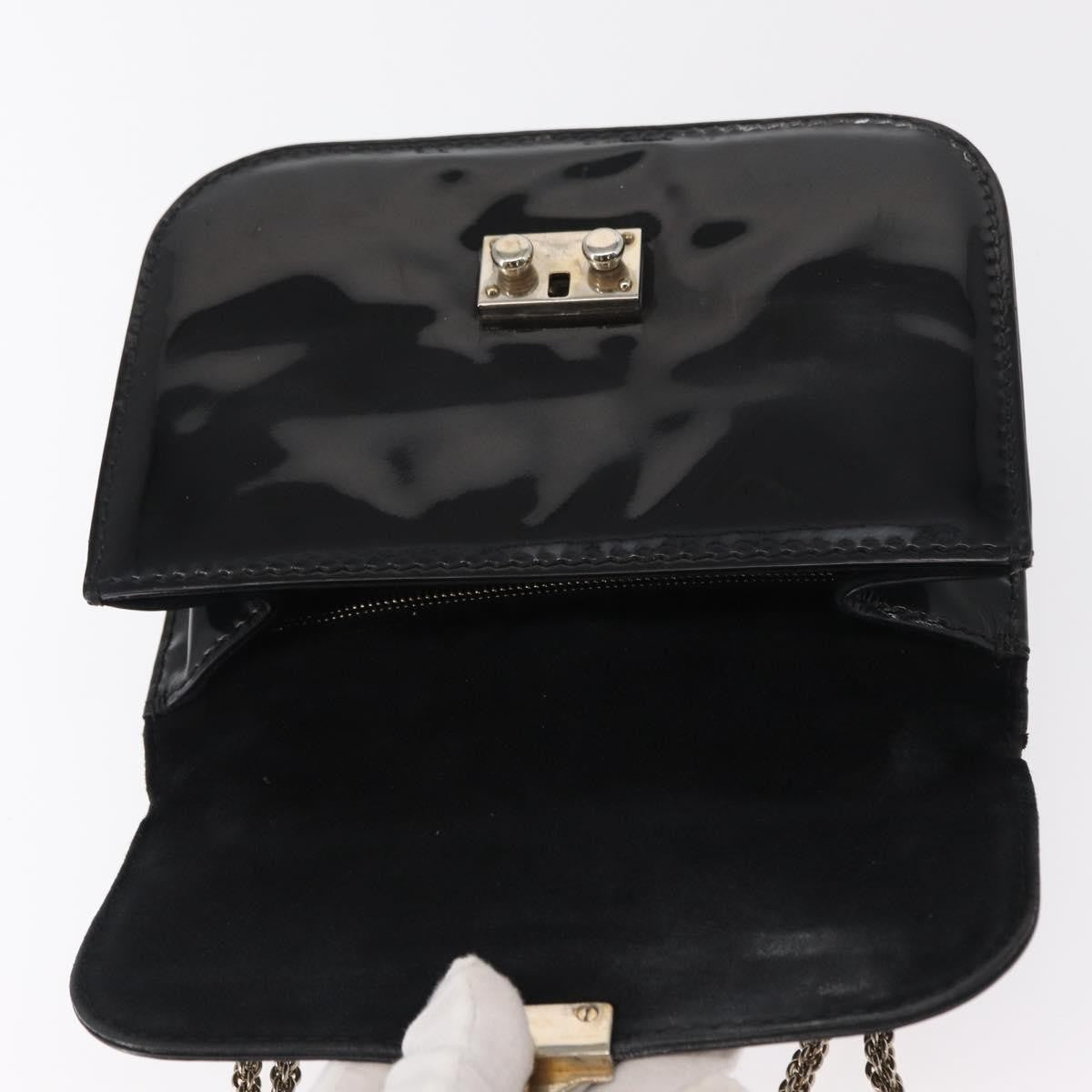 Valentino Garavani Glam Lock Patent Black Patent_Leather Shoulder Bag Bag (Pre-Owned)