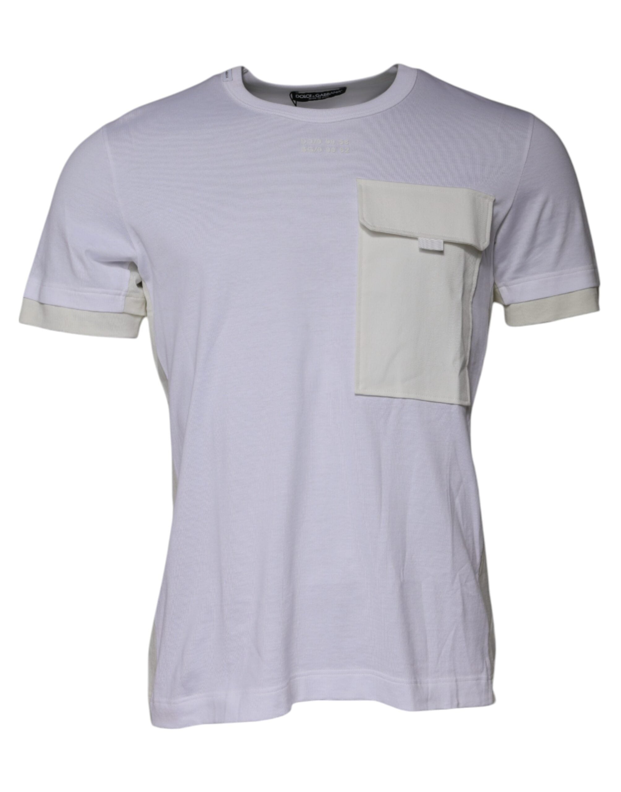 Dolce & Gabbana White Cotton Crew Neck Short Sleeves Men's T-shirt