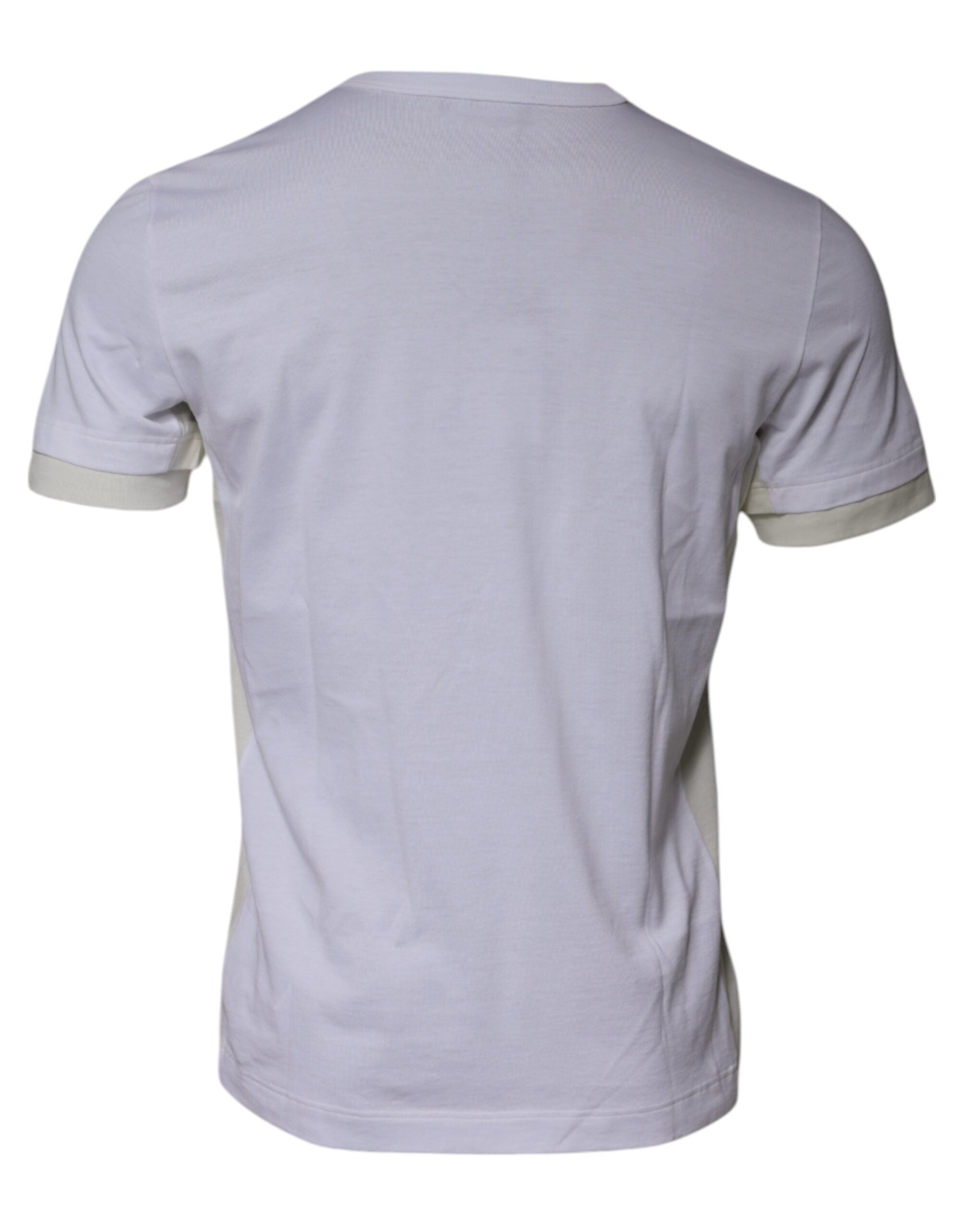 Dolce & Gabbana White Cotton Crew Neck Short Sleeves Men's T-shirt