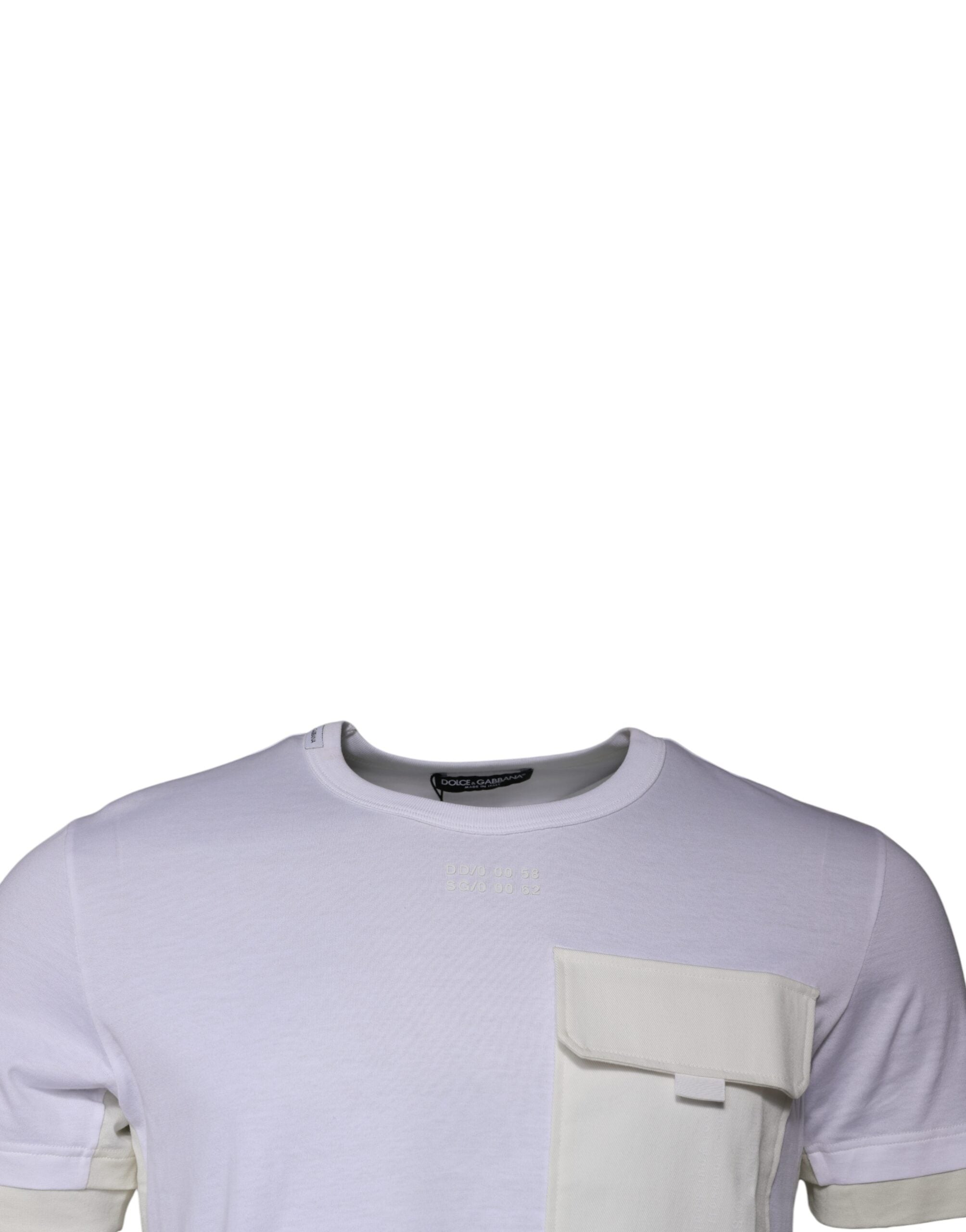 Dolce & Gabbana White Cotton Crew Neck Short Sleeves Men's T-shirt
