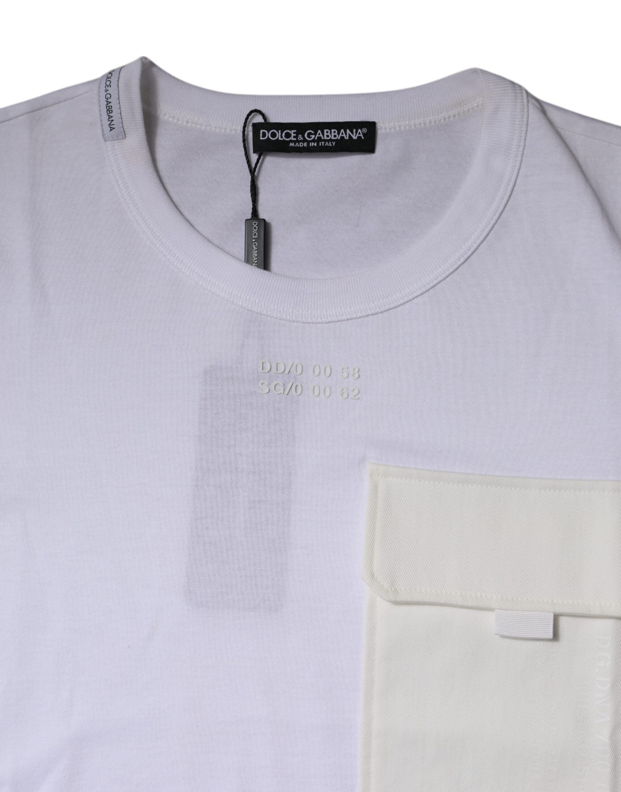 Dolce & Gabbana White Cotton Crew Neck Short Sleeves Men's T-shirt