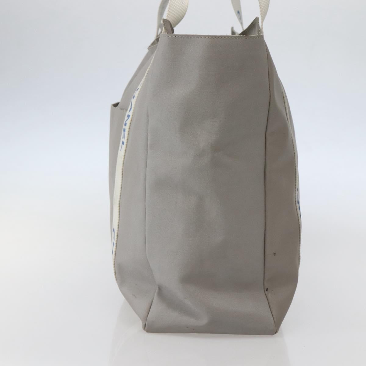 Chanel Sport Line Nylon Gray Nylon Tote Bag Bag (Pre-Owned)