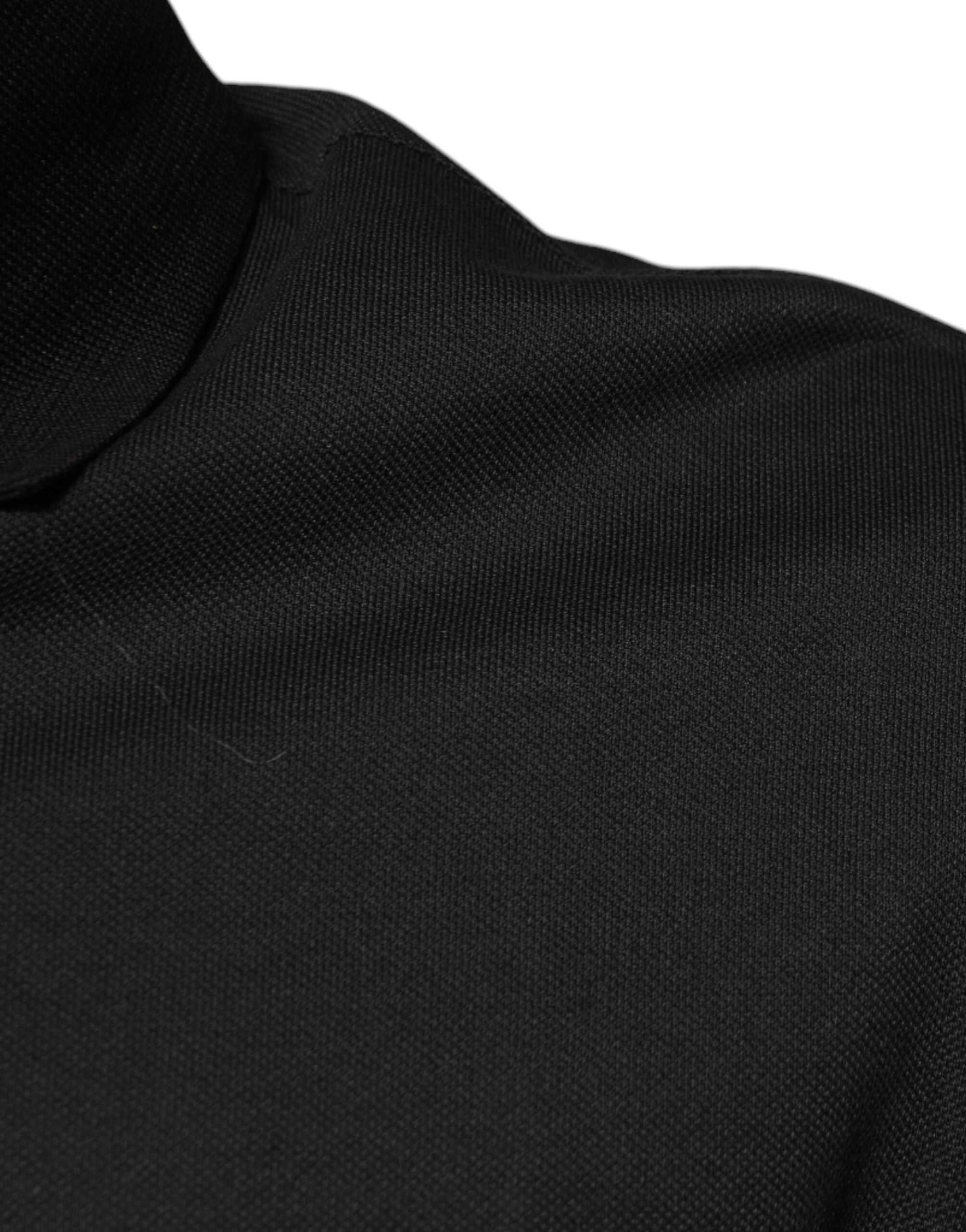 Dolce & Gabbana Black Logo Print Collared Cotton Polo Men's T-shirt (Pre-Owned)