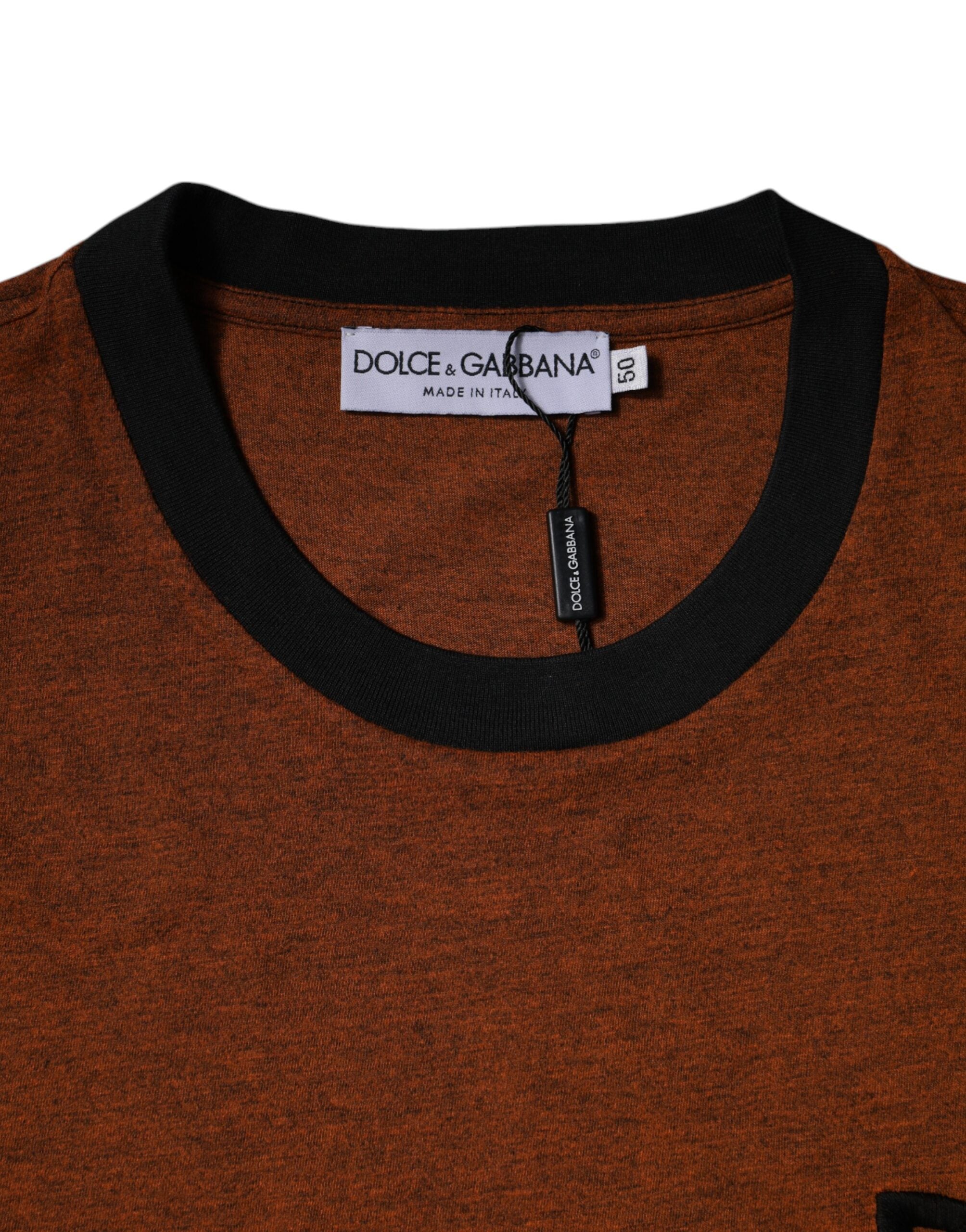 Dolce & Gabbana Brown DG Logo Polyester Crew Neck Men's T-shirt