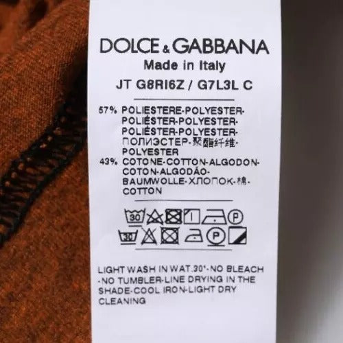 Dolce & Gabbana Brown DG Logo Polyester Crew Neck Men's T-shirt