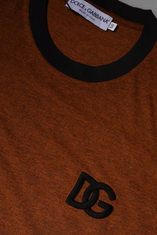 Dolce & Gabbana Brown DG Logo Polyester Crew Neck Men's T-shirt