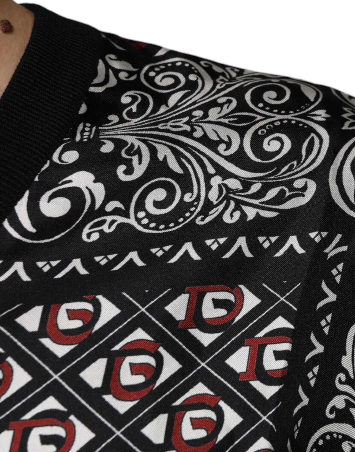 Dolce & Gabbana Black Logo Wool V-neck Pullover Men's Sweater