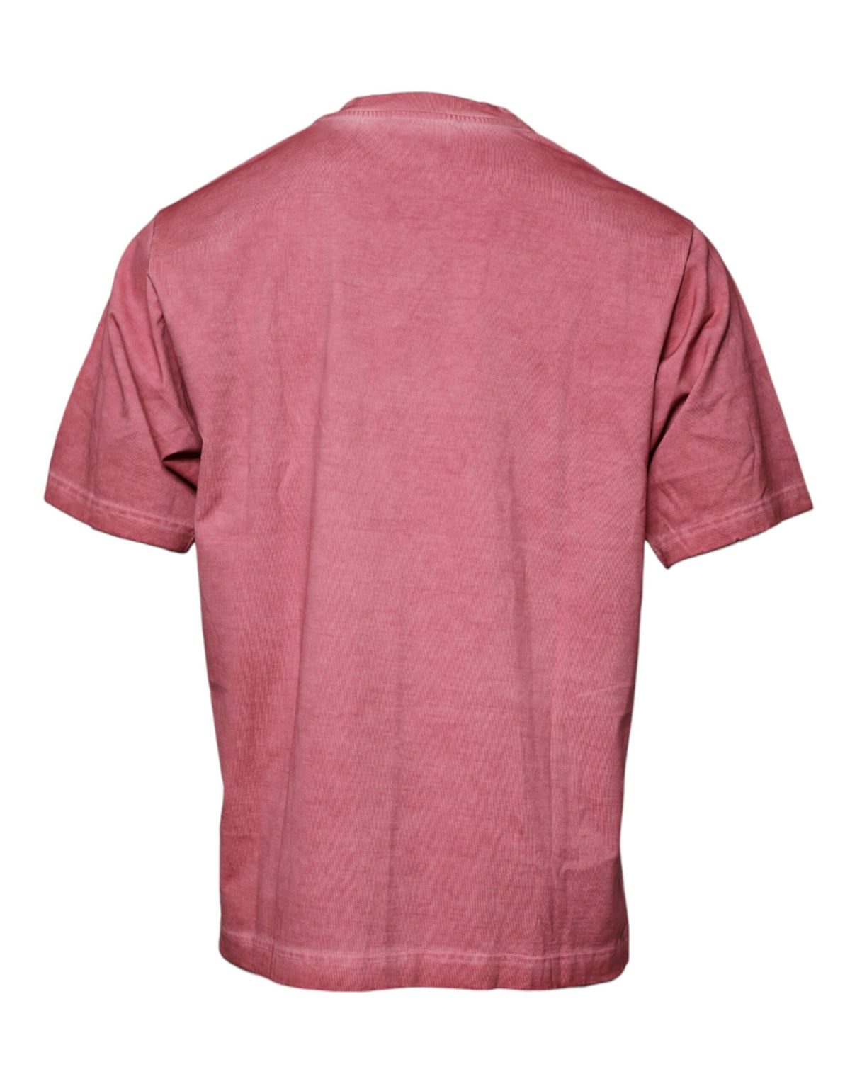 Dolce & Gabbana Pink Logo Print Cotton Crew Neck Men's T-shirt (Pre-Owned)