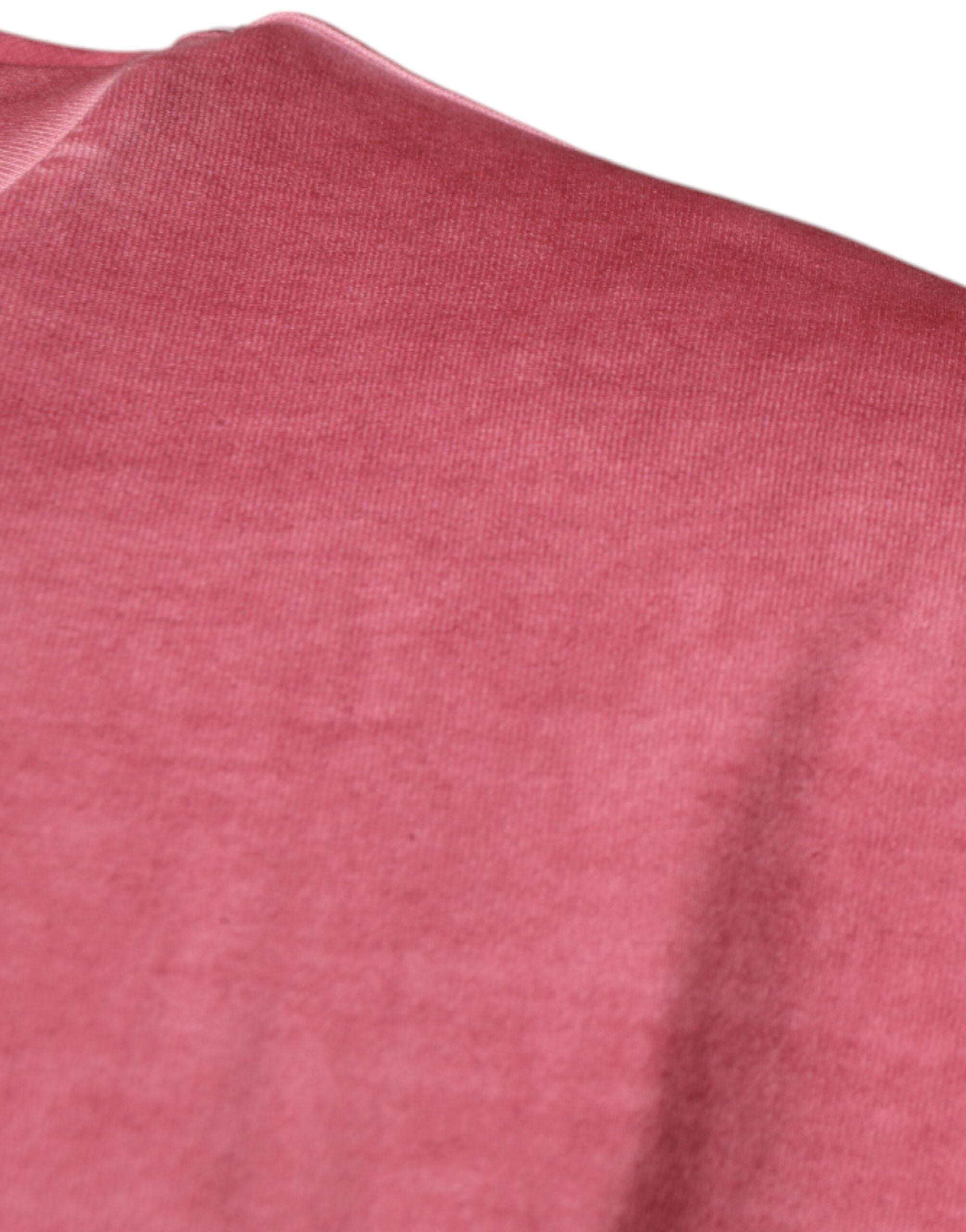 Dolce & Gabbana Pink Logo Print Cotton Crew Neck Men's T-shirt (Pre-Owned)