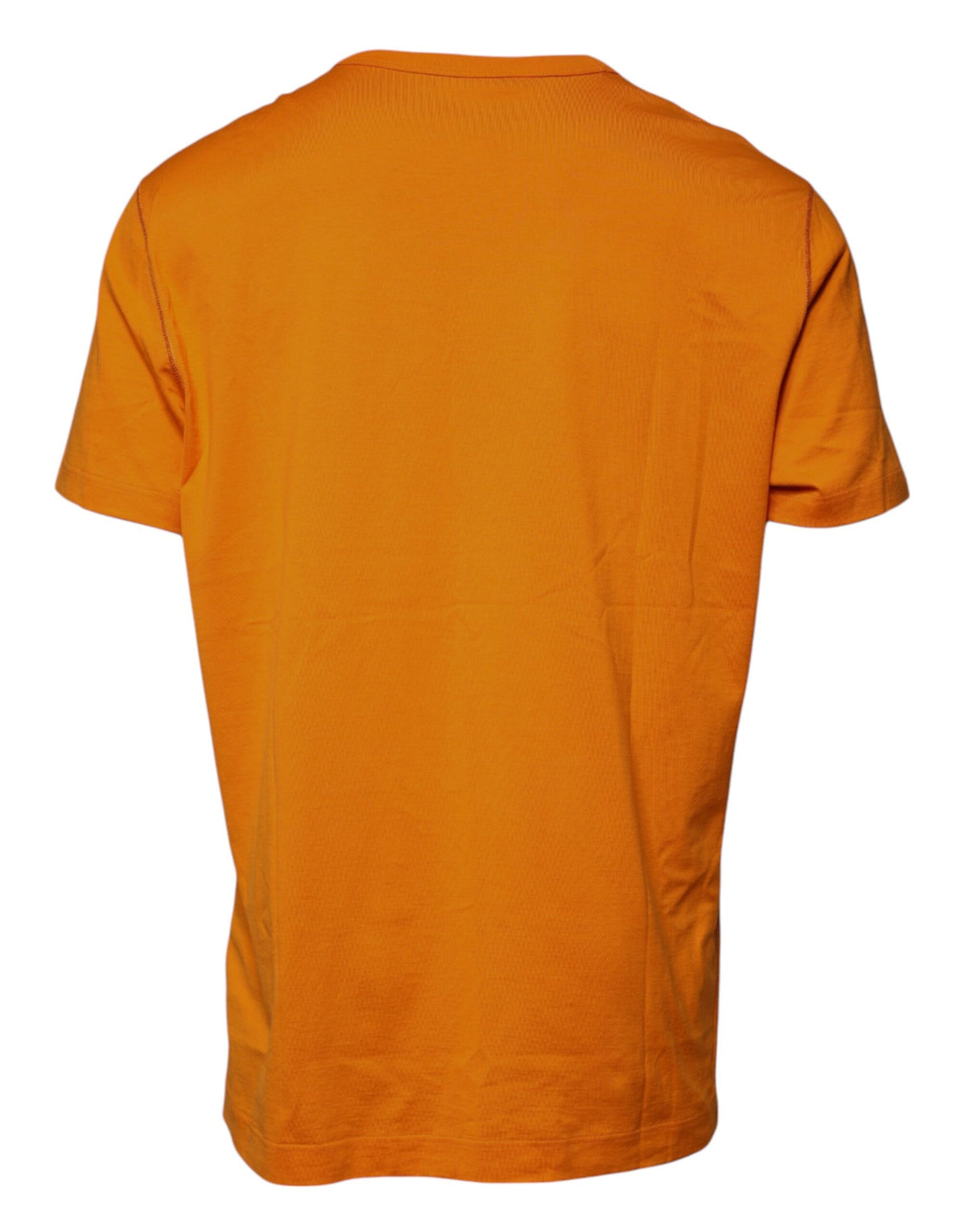 Dolce & Gabbana Orange Logo Cotton Crew Neck Men's T-shirt (Pre-Owned)