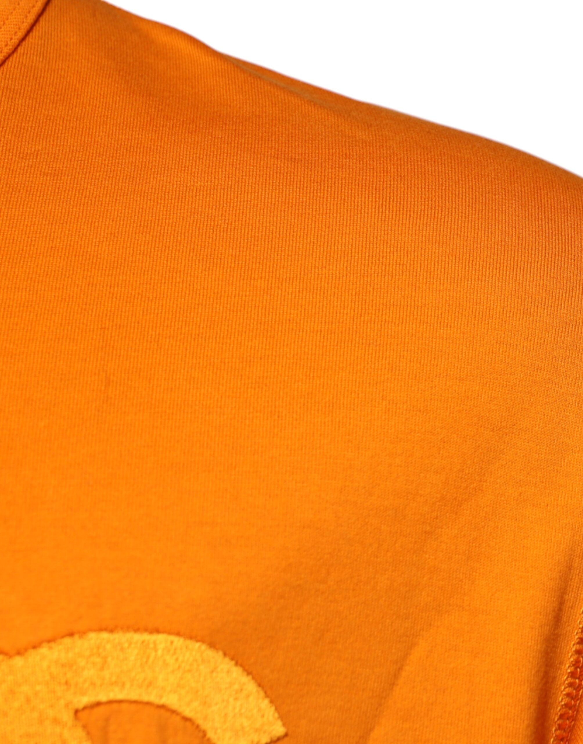 Dolce & Gabbana Orange Logo Cotton Crew Neck Men's T-shirt (Pre-Owned)