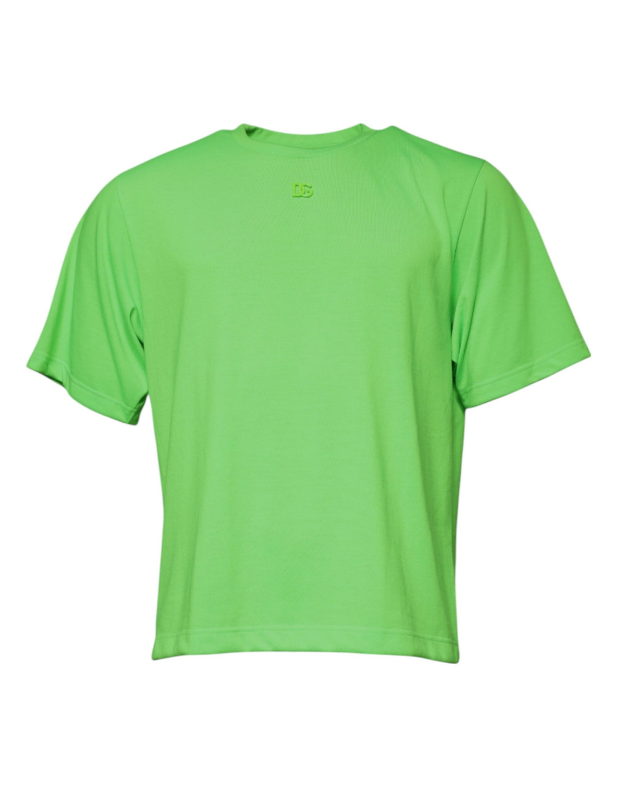 Dolce & Gabbana Green Logo Polyester Crew Neck Men's T-shirt