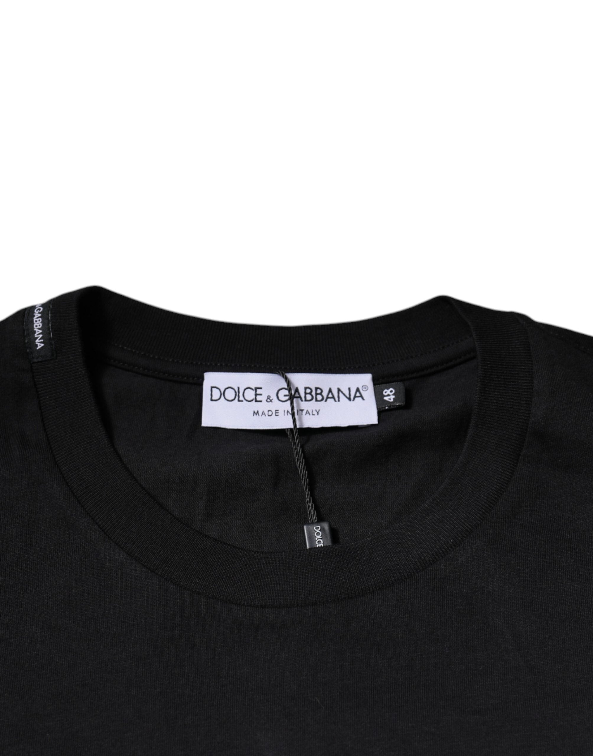 Dolce & Gabbana Black Cotton Crew Neck Short Sleeves Men's T-shirt (Pre-Owned)