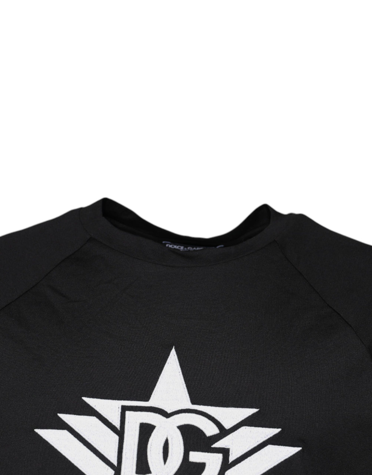 Dolce & Gabbana Black Logo Print Cotton Crew Neck Men's T-shirt