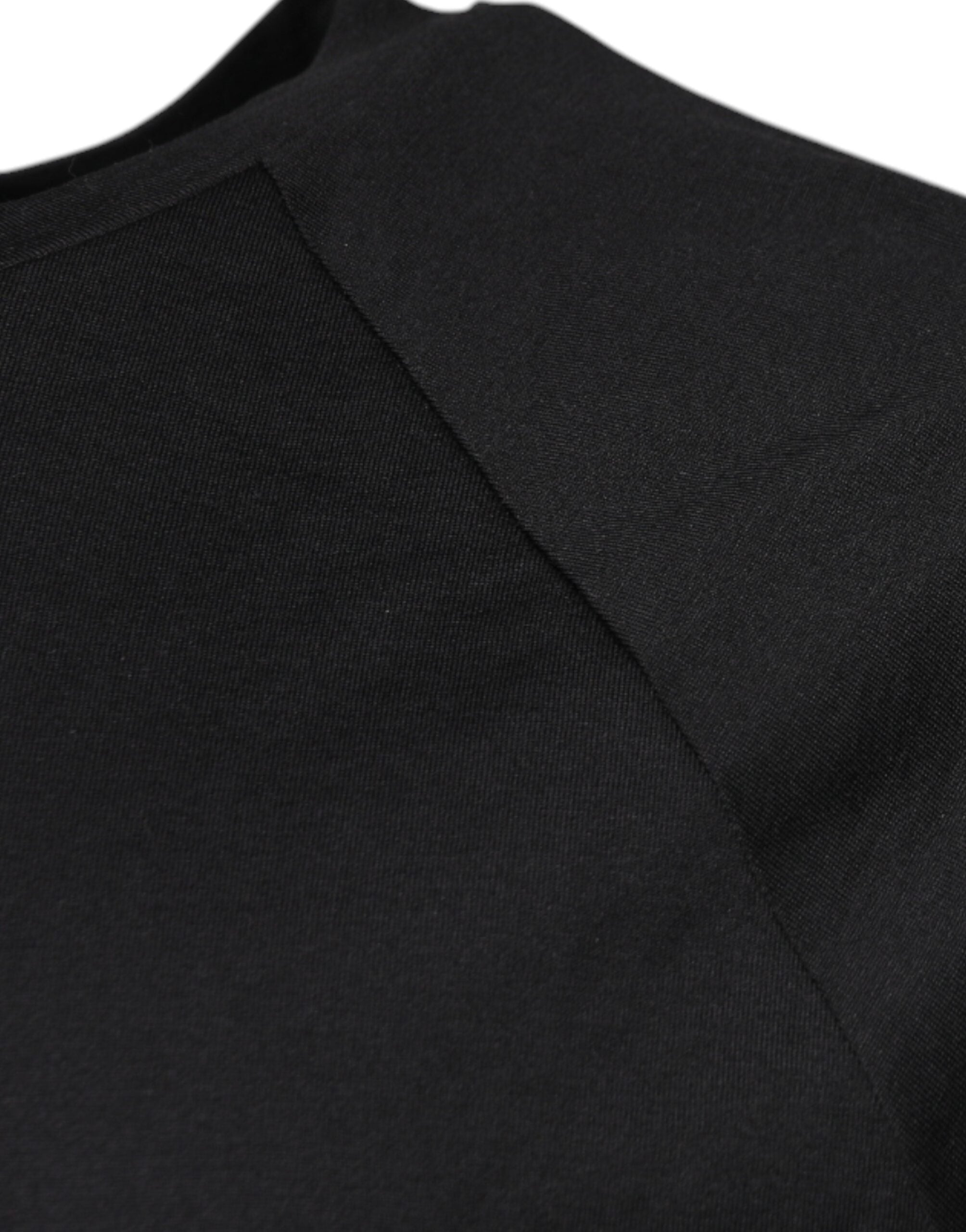 Dolce & Gabbana Black Logo Print Cotton Crew Neck Men's T-shirt