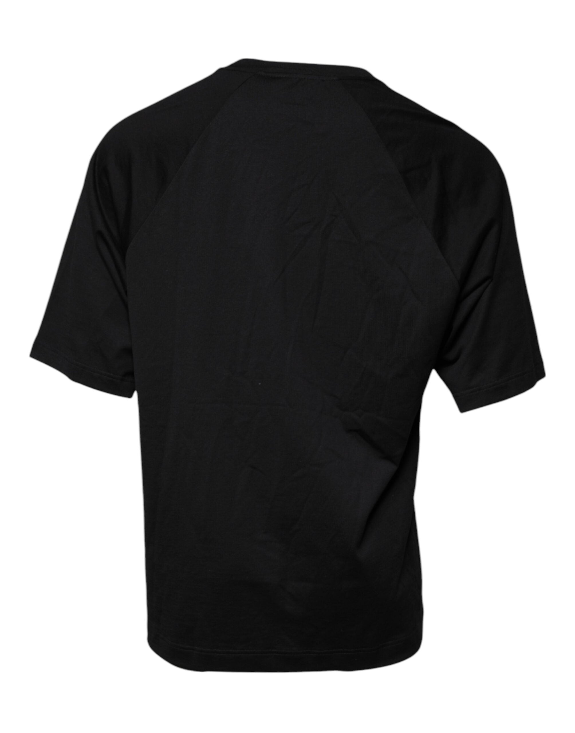 Dolce & Gabbana Black Logo Print Cotton Crew Neck Men's T-shirt