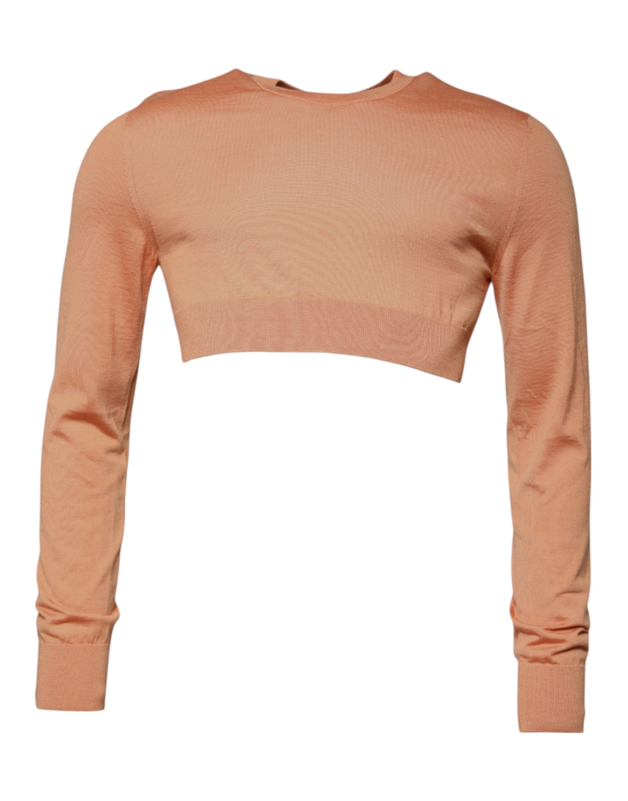 Dolce & Gabbana Beige Wool Crewneck Pullover Cropped Men's Sweater