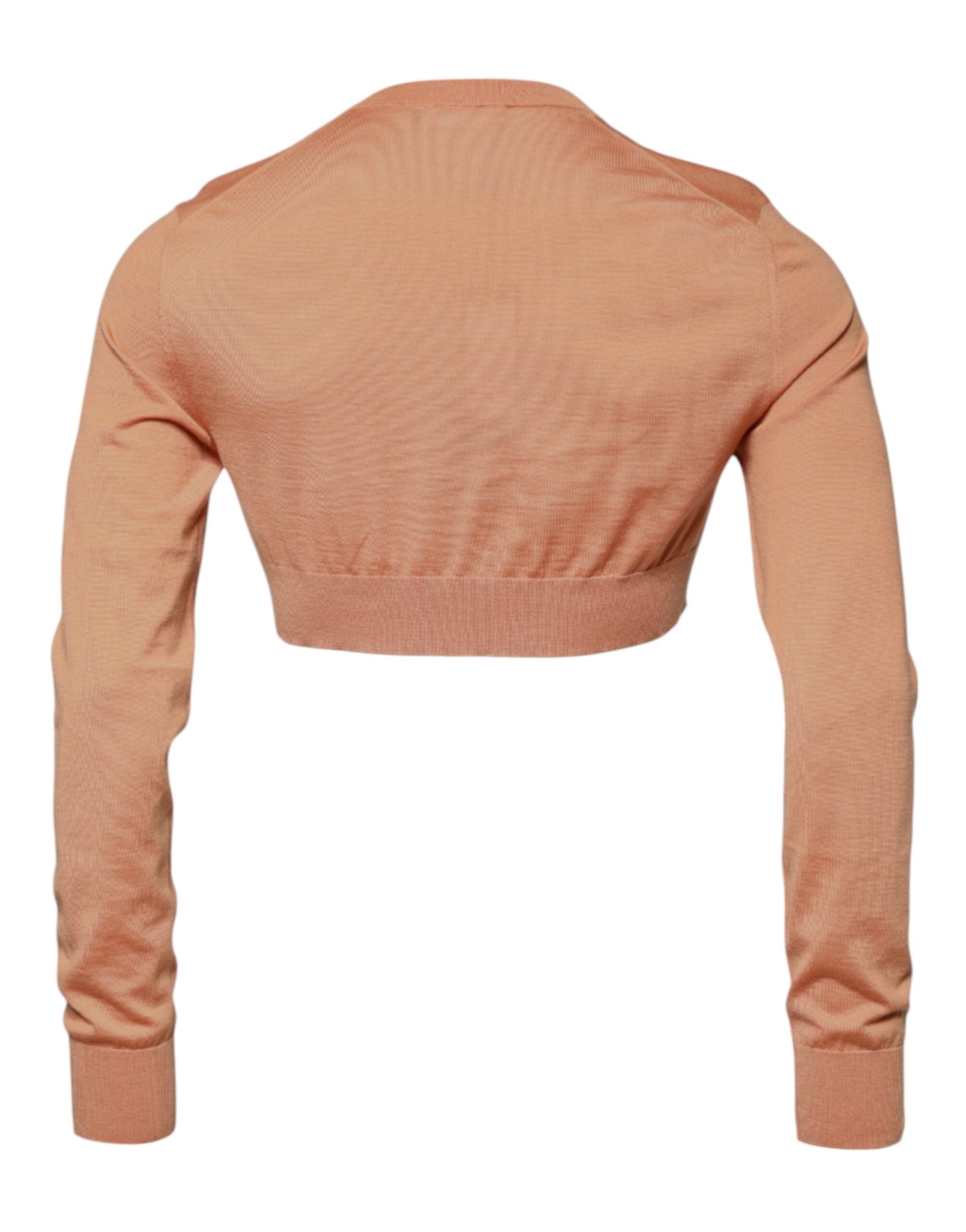 Dolce & Gabbana Beige Wool Crewneck Pullover Cropped Men's Sweater