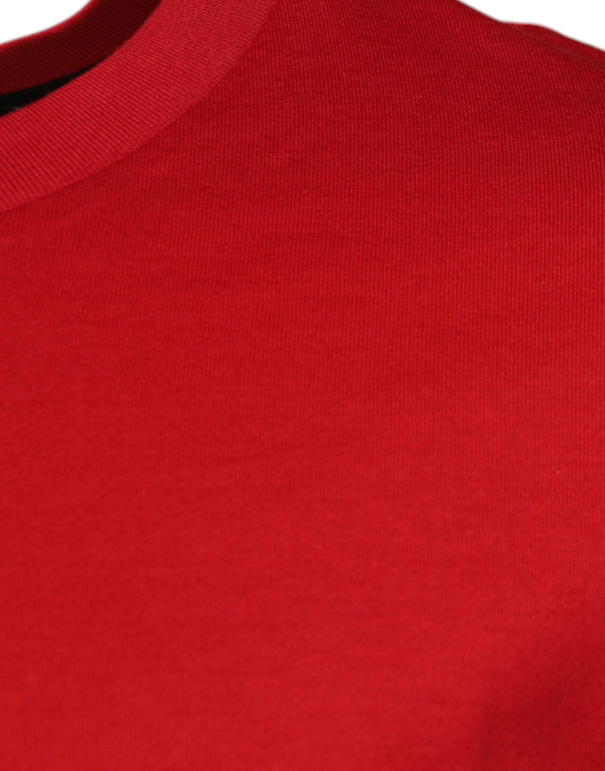 Dolce & Gabbana Red Logo Print Cotton Crew Neck Men's T-shirt