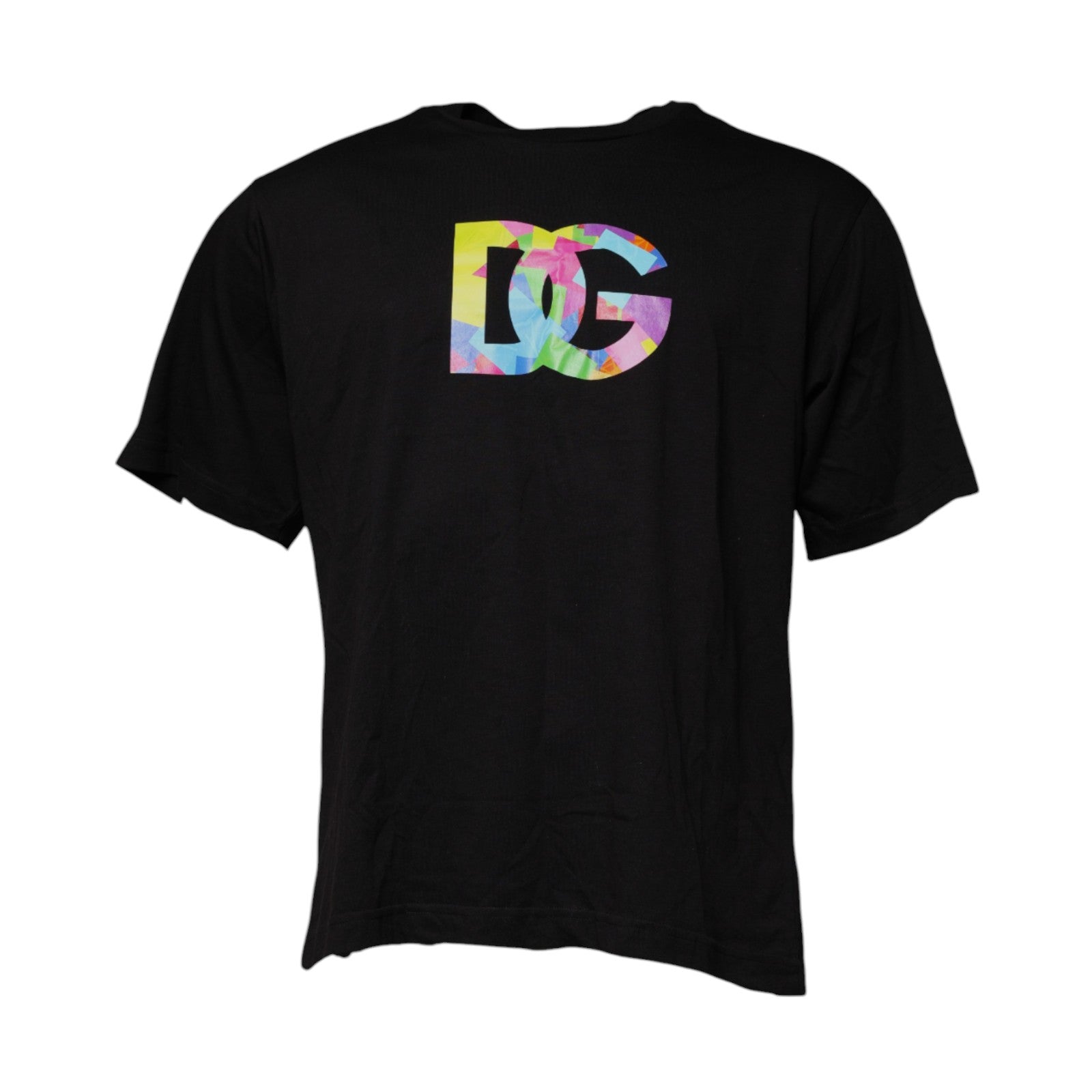 Dolce & Gabbana Black Logo Print Cotton Crew Neck Men's T-shirt (Pre-Owned)