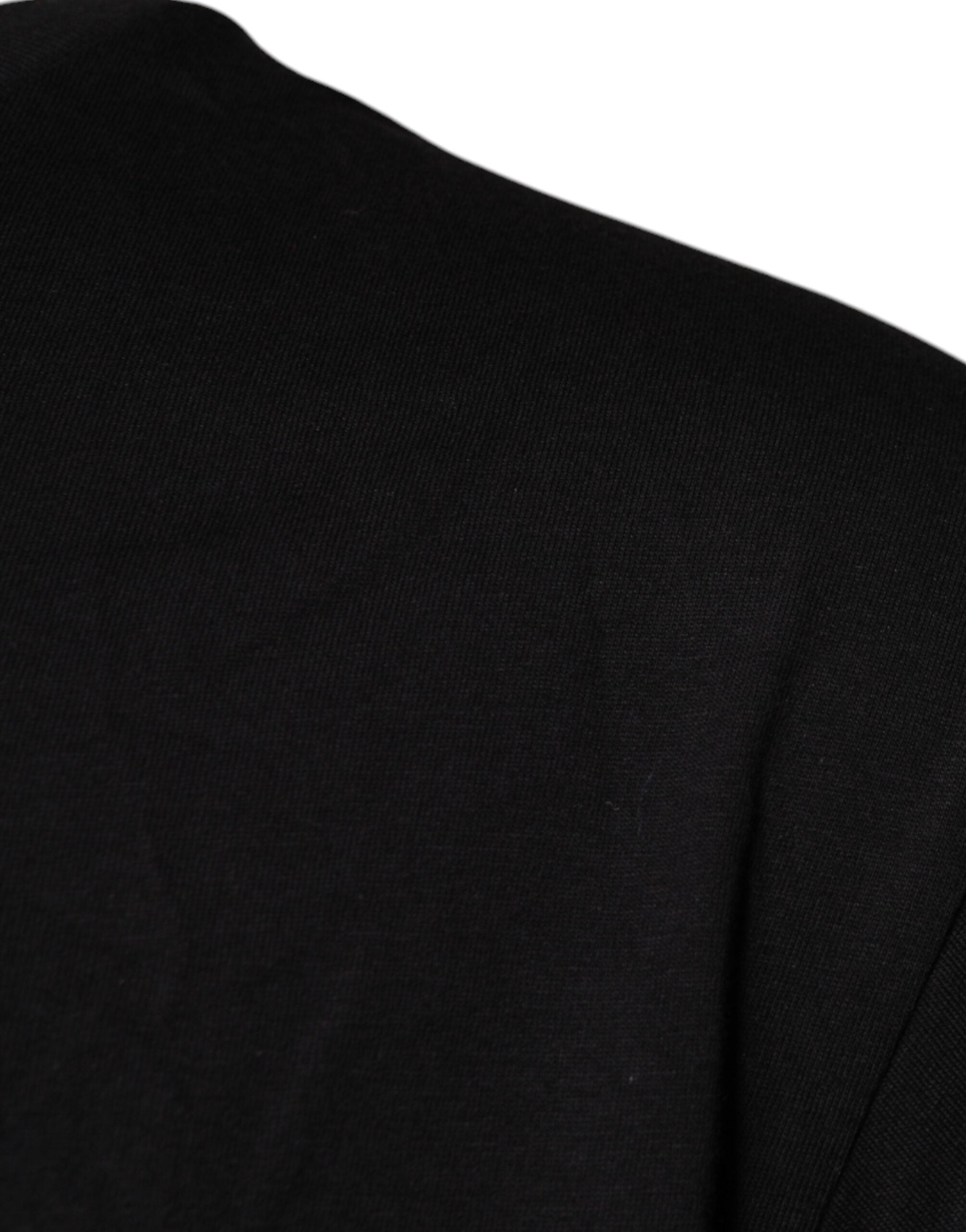 Dolce & Gabbana Black Logo Print Cotton Crew Neck Men's T-shirt (Pre-Owned)