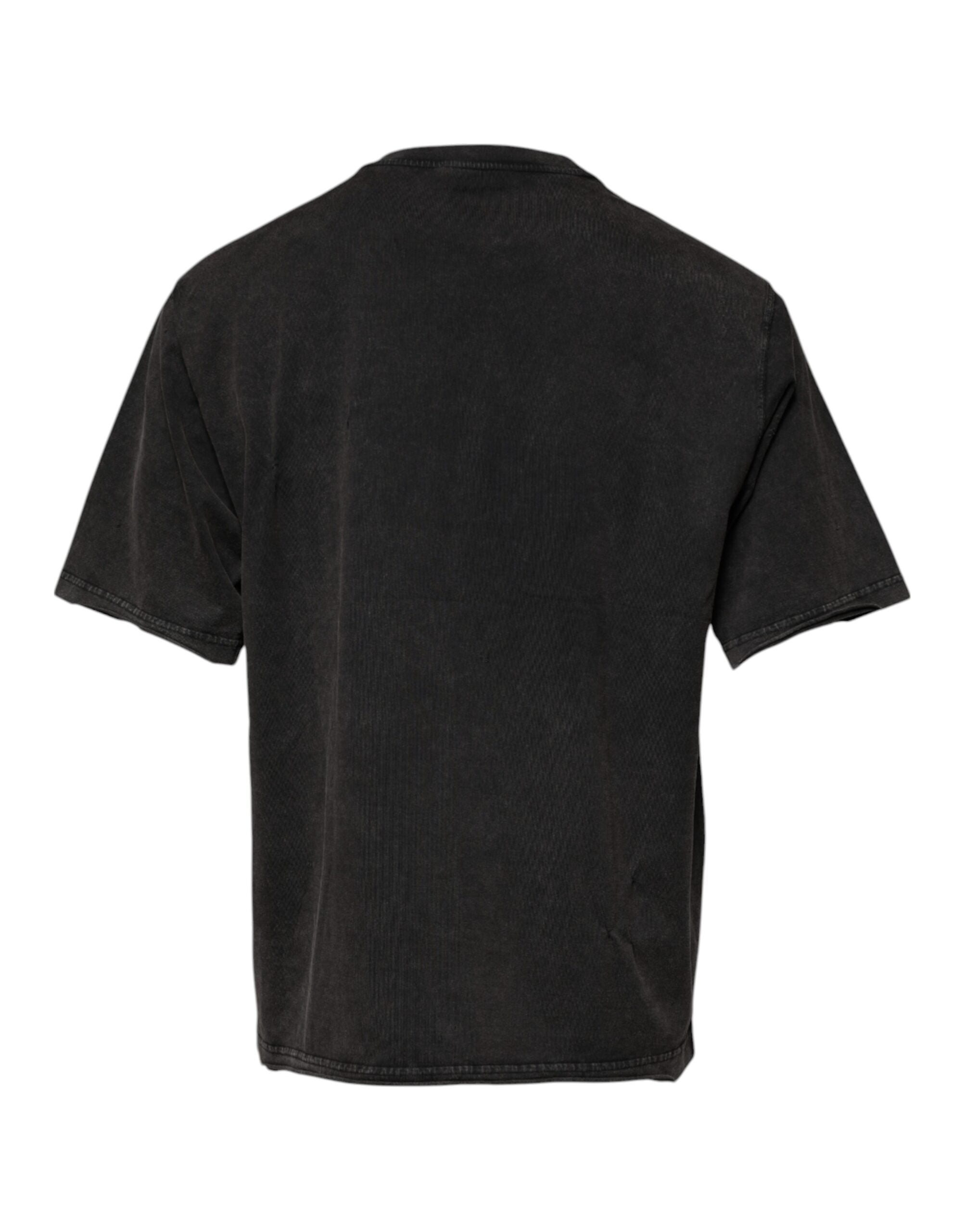 Dolce & Gabbana Gray Leopard Print Cotton Crew Neck Men's T-shirt (Pre-Owned)