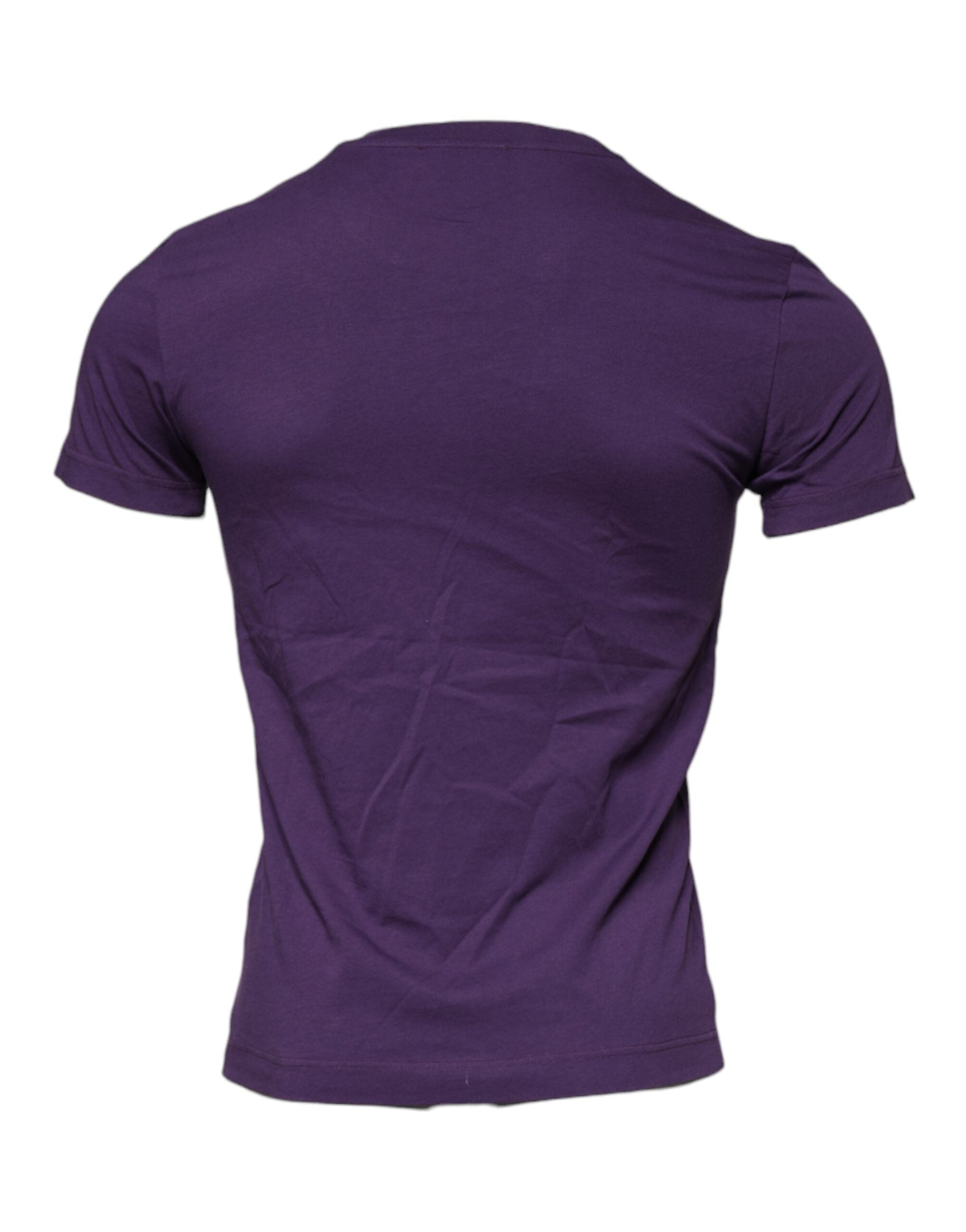 Dolce & Gabbana Violet Cotton Crew Neck Short Sleeve Men's T-shirt (Pre-Owned)