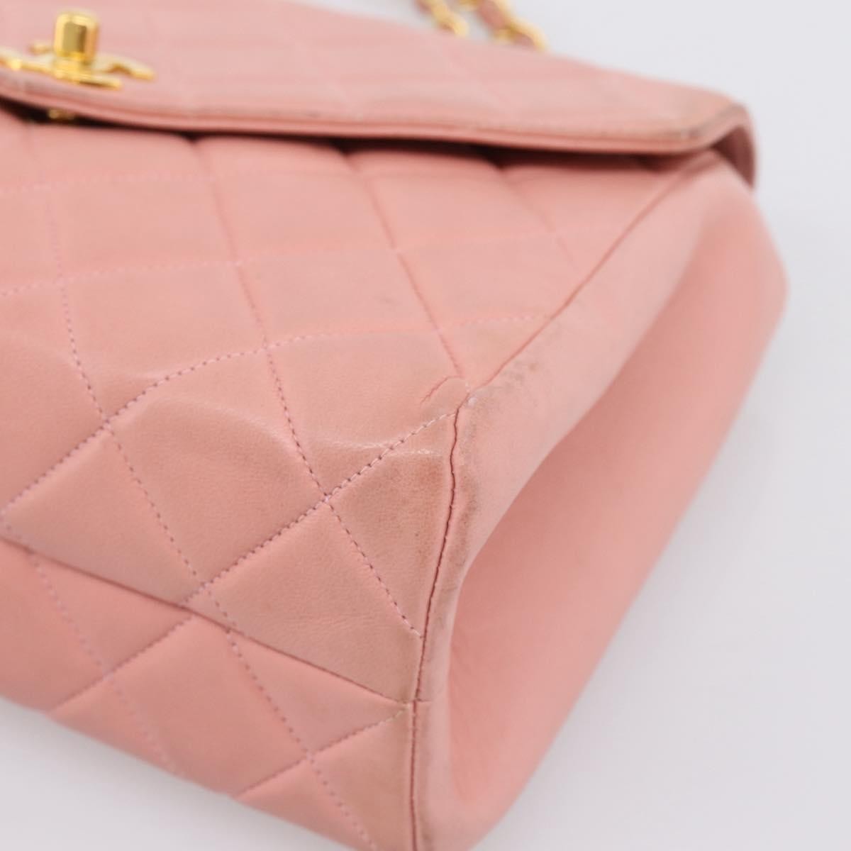 Chanel Vintage Envelope Flap Matelassé Lambskin Pink Leather Shoulder Bag Bag (Pre-Owned)