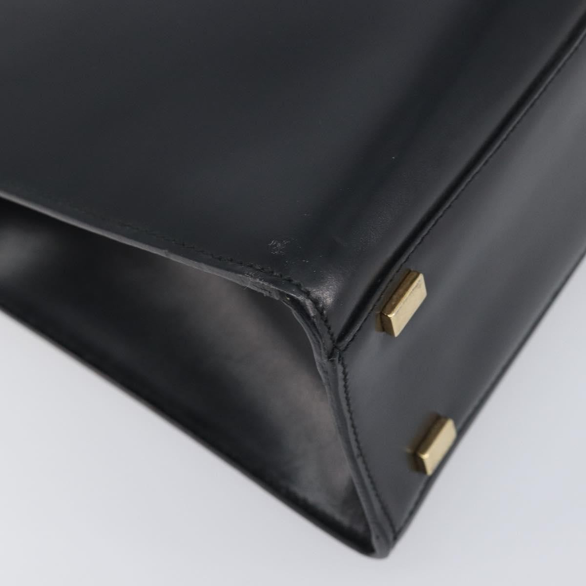 Celine Top Handle Leather Black Leather Handbag (Pre-Owned)
