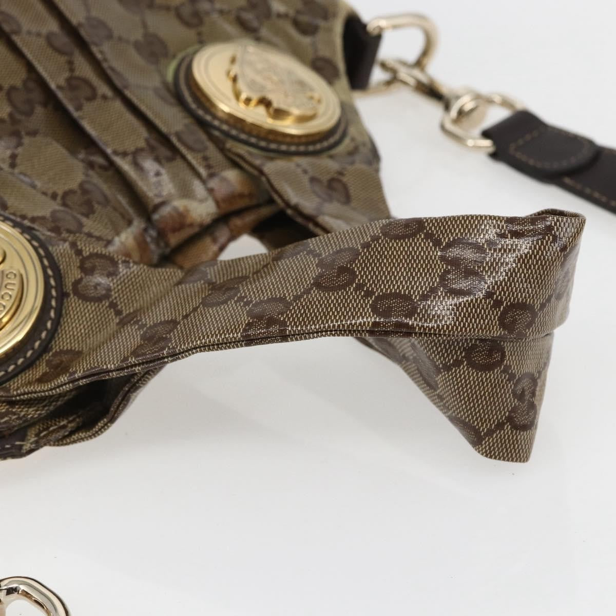 Gucci Hysteria Convertible Top Handle Gg Coated Canvas Beige Canvas Handbag (Pre-Owned)