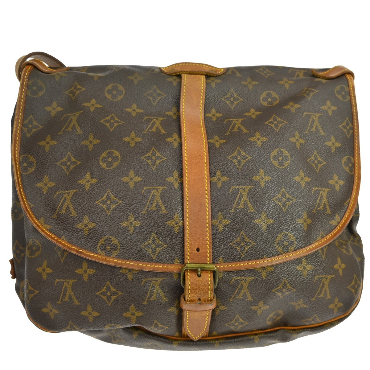 Louis Vuitton Saumur Monogram Canvas Brown Canvas Shoulder Bag Bag (Pre-Owned)